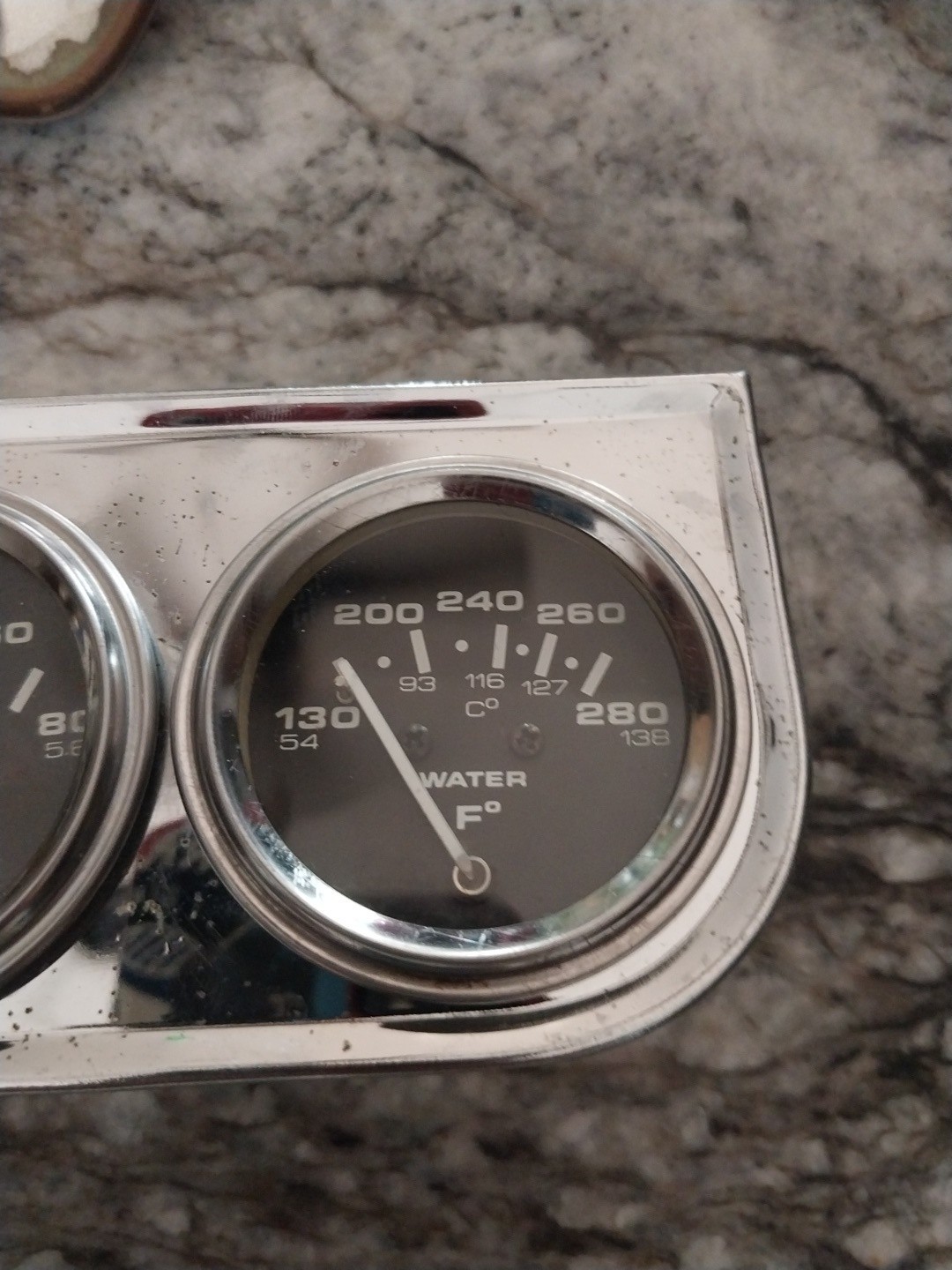 Vintage Rearview Car Mirrors & Under Dash Vintage Oil & Water Gauge