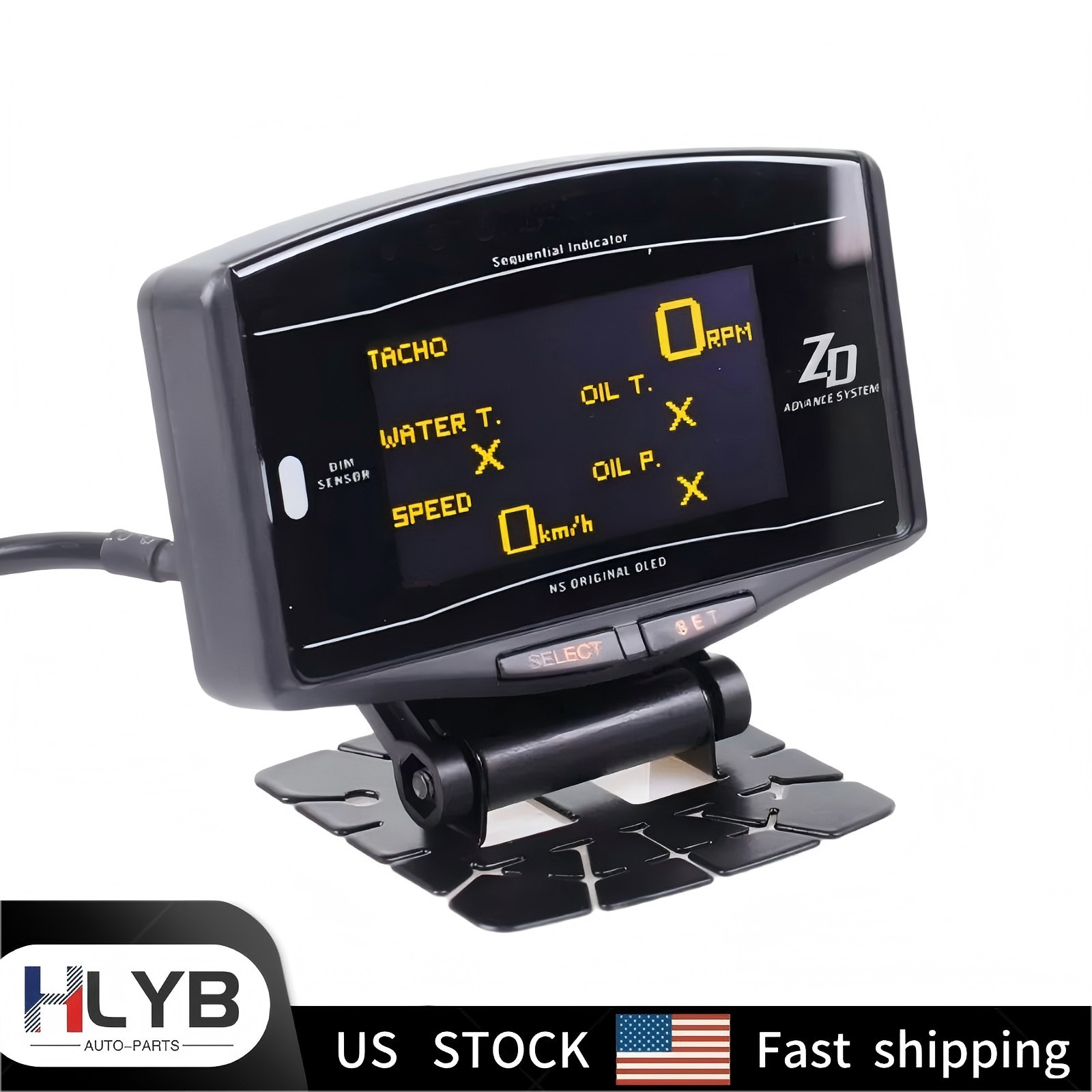 ADVANCE ZD 10 IN 1 AUTO GAUGE OLED DIGITAL TACHOMETER FULL PACKAGE SENSOR KITS