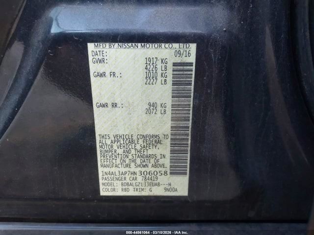 Speedometer Cluster 4 Cylinder MPH Base Fits 16-17 ALTIMA 2524486