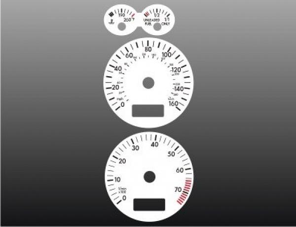 White Face Gauges for 1999-2003 Volkswagen Jetta Golf 160 MPH