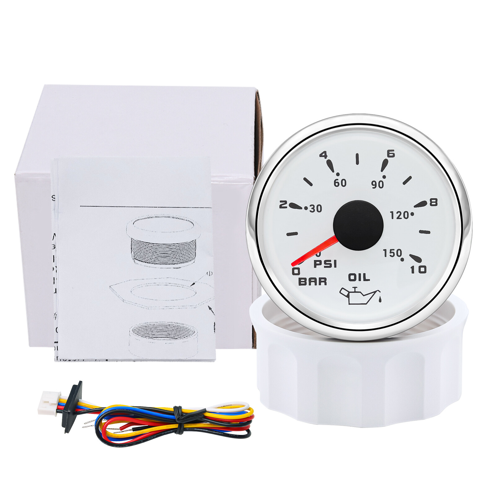 8 Gauge Set 85mm White GPS Speedometer 120MPH Tacho 8000RPM Gauge for Boat Car