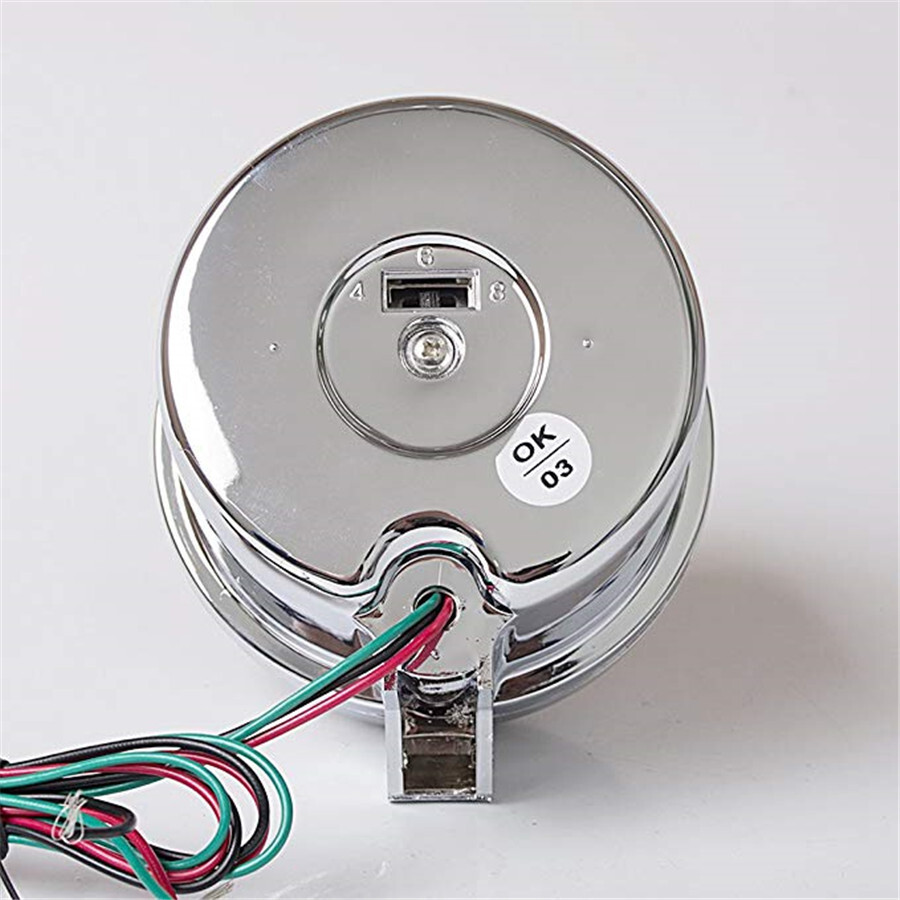 3.75″ Chrome 7 Colors Background LED Tachometer Red LED Shift Light RPM X 1000