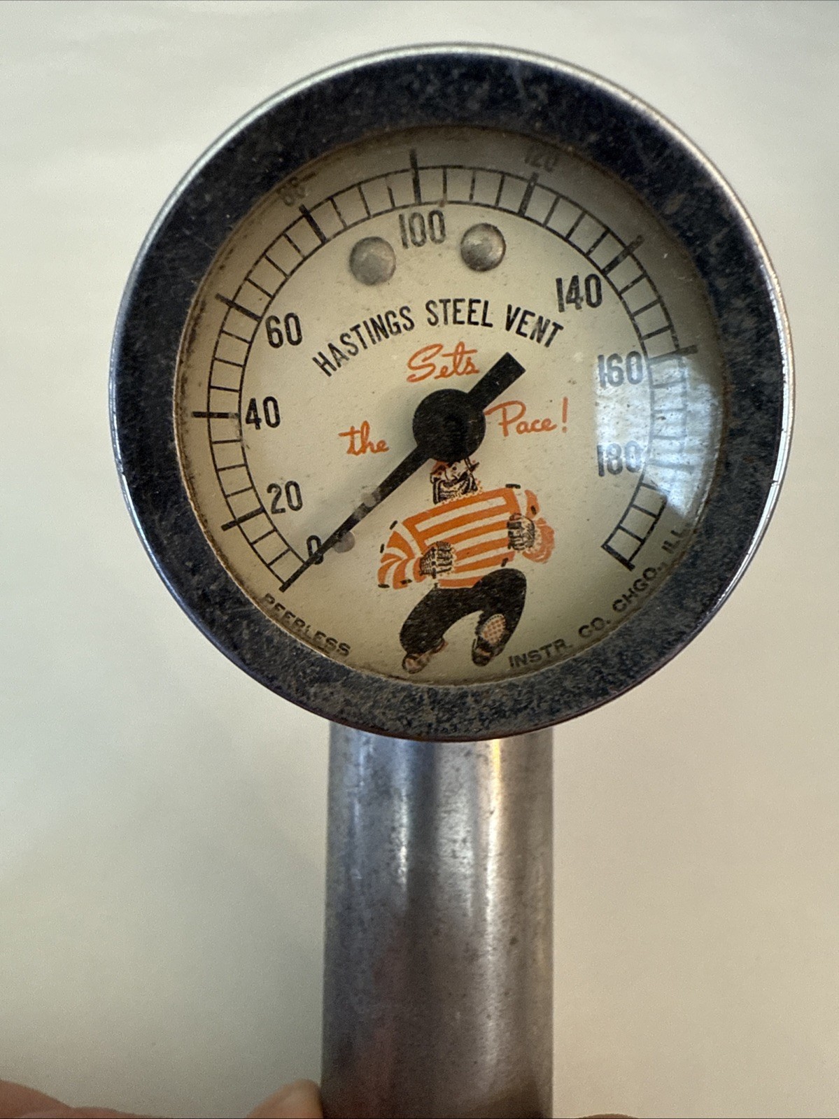 Vintage Hastings Steel-Vent Engine Compression Gauge “Set the Pace”