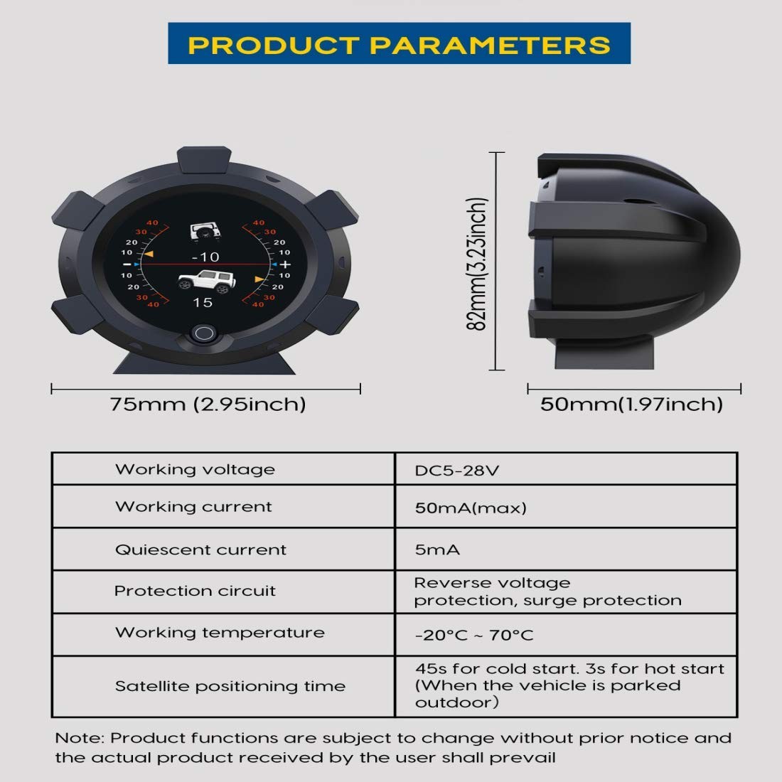 AUTOOL X95 GPS Speedometer & Inclinometer – Multi-Function HUD for Off-Road