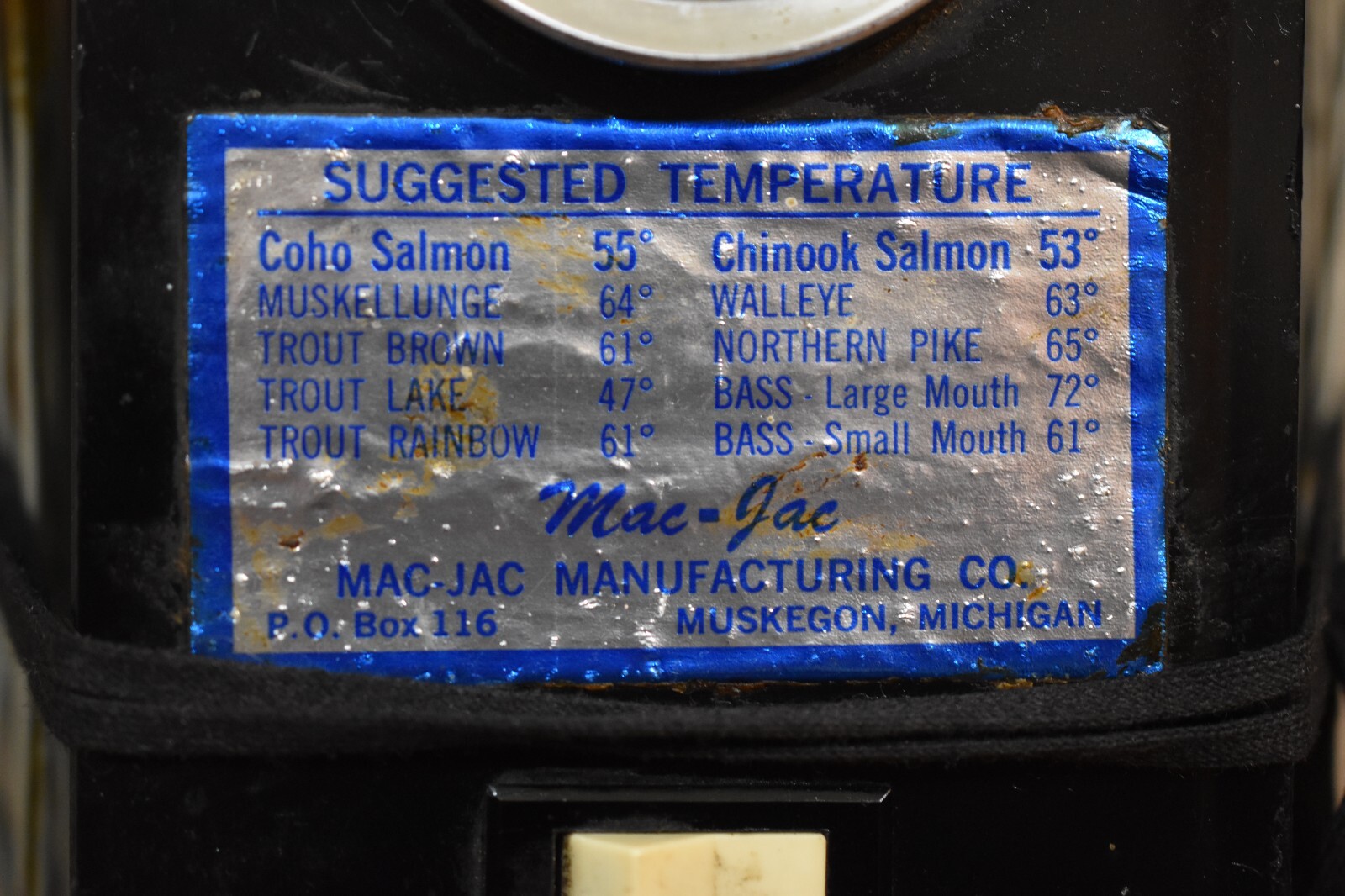 Vintage Mac Jac Hand Held Water Temperature Gauge Muskegon Michigan USA Untested