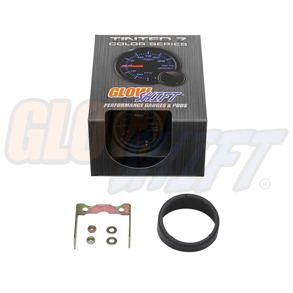 52mm GlowShift Tinted Mechanical Air Pressure PSI Gauge Meter Kit w 7 LED Colors