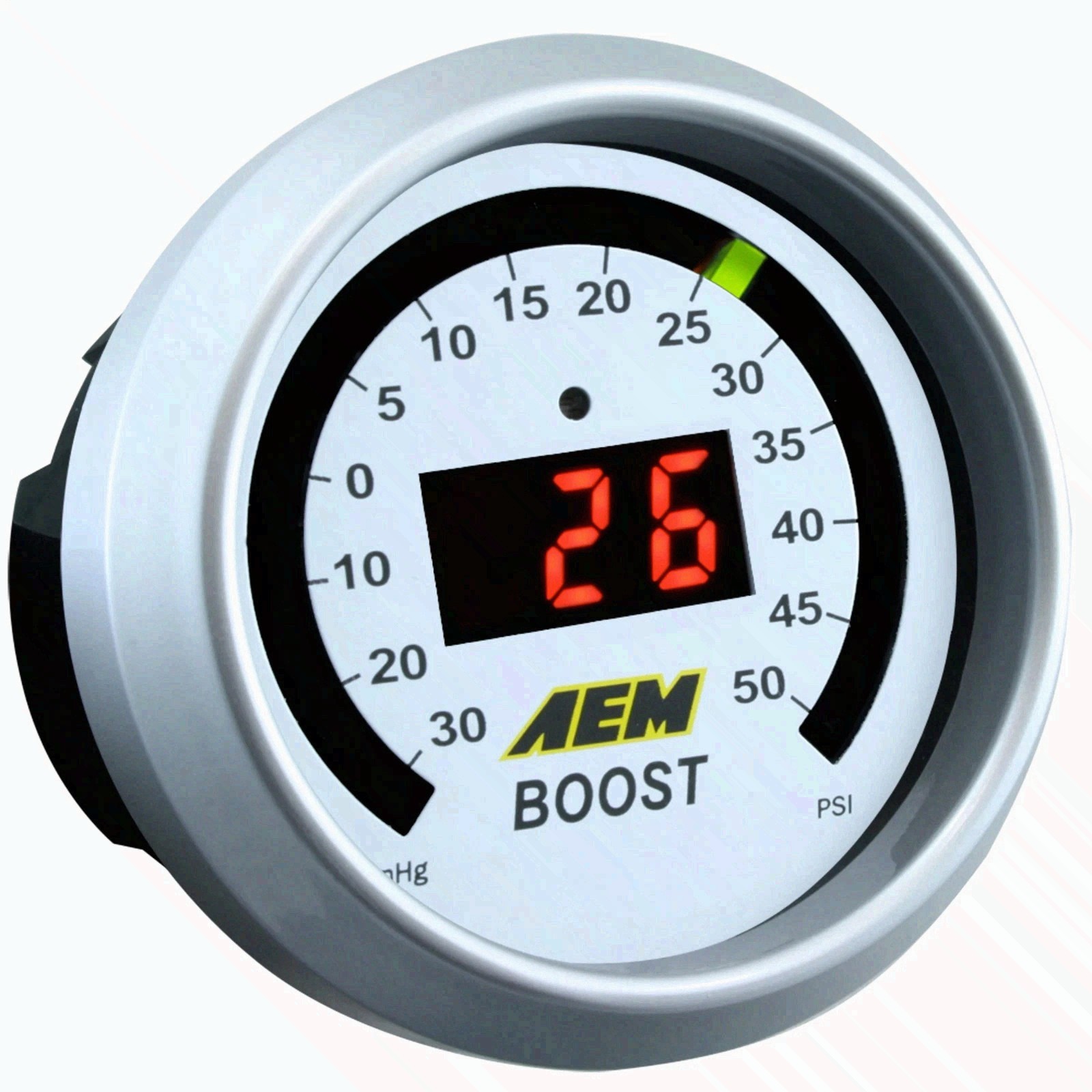 GENUINE AEM Digital Boost 52mm (2-1/16”) Gauge Kit w/ Black & White Face (NEW)