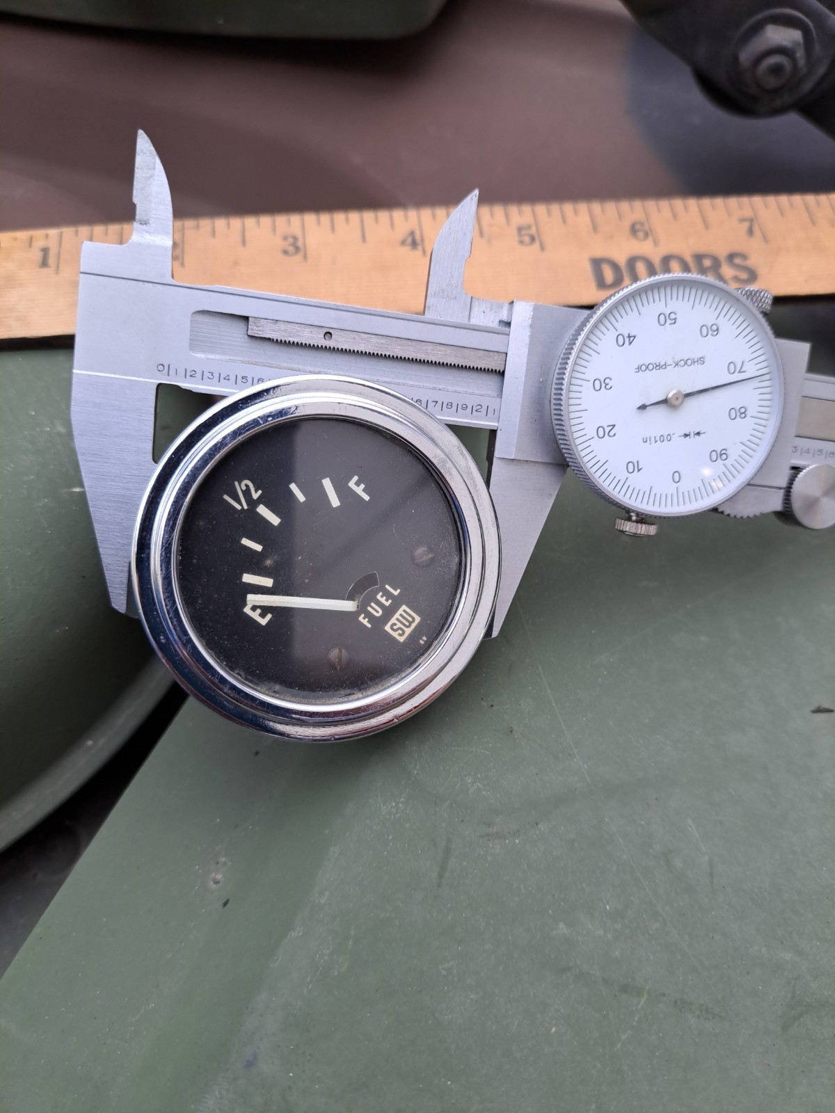 Vintage STEWART WARNER 6V Electric FUEL GAS Gauge, VW Bug, Hot Rat Rod #428066