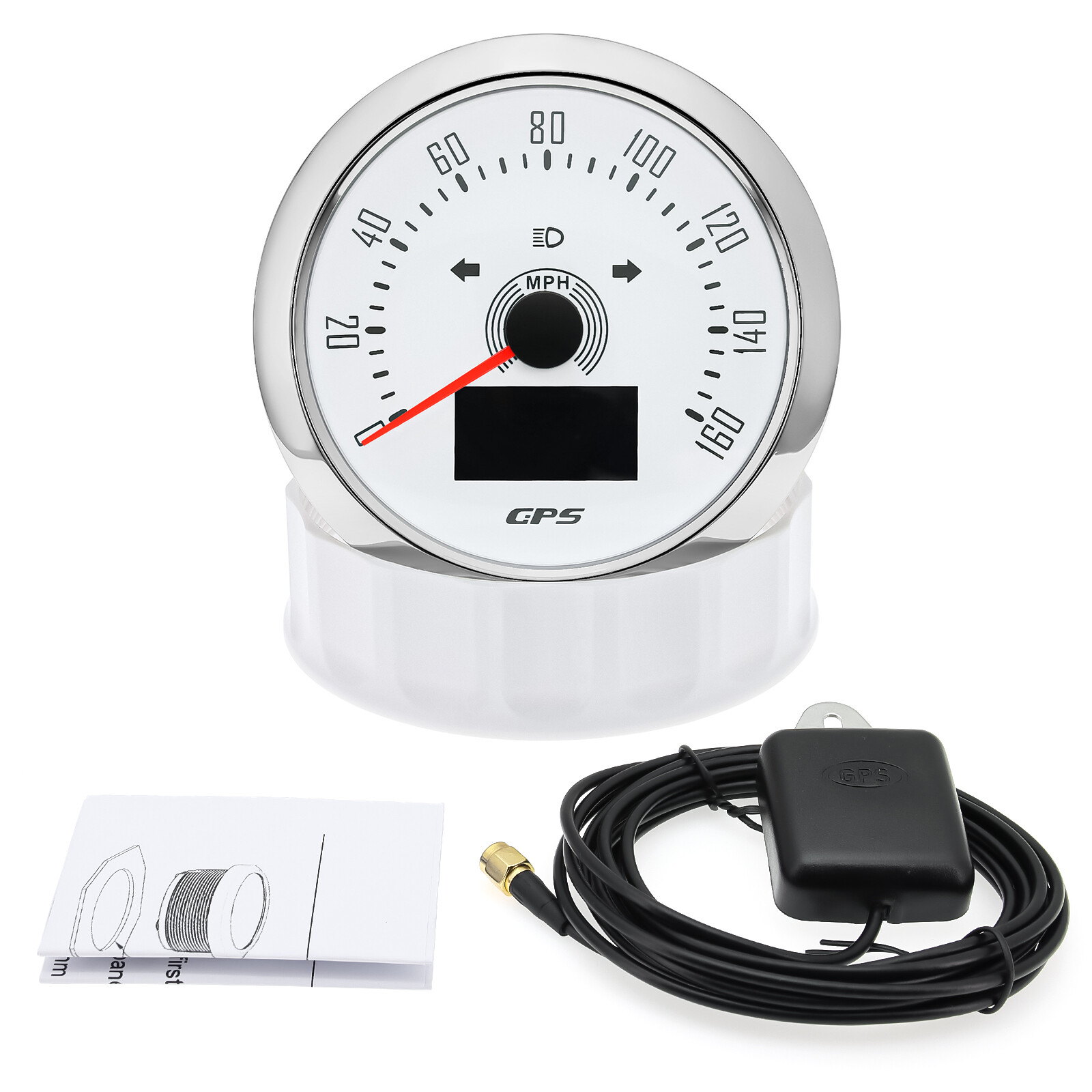 8 Gauge Set with Senders GPS Speedometer 0-120MPH Tacho/Fuel/Volt/Oil/Temp/Trim/