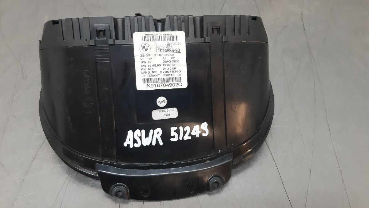 BMW E87 1 SERIES Speedo Clocks 62109187049