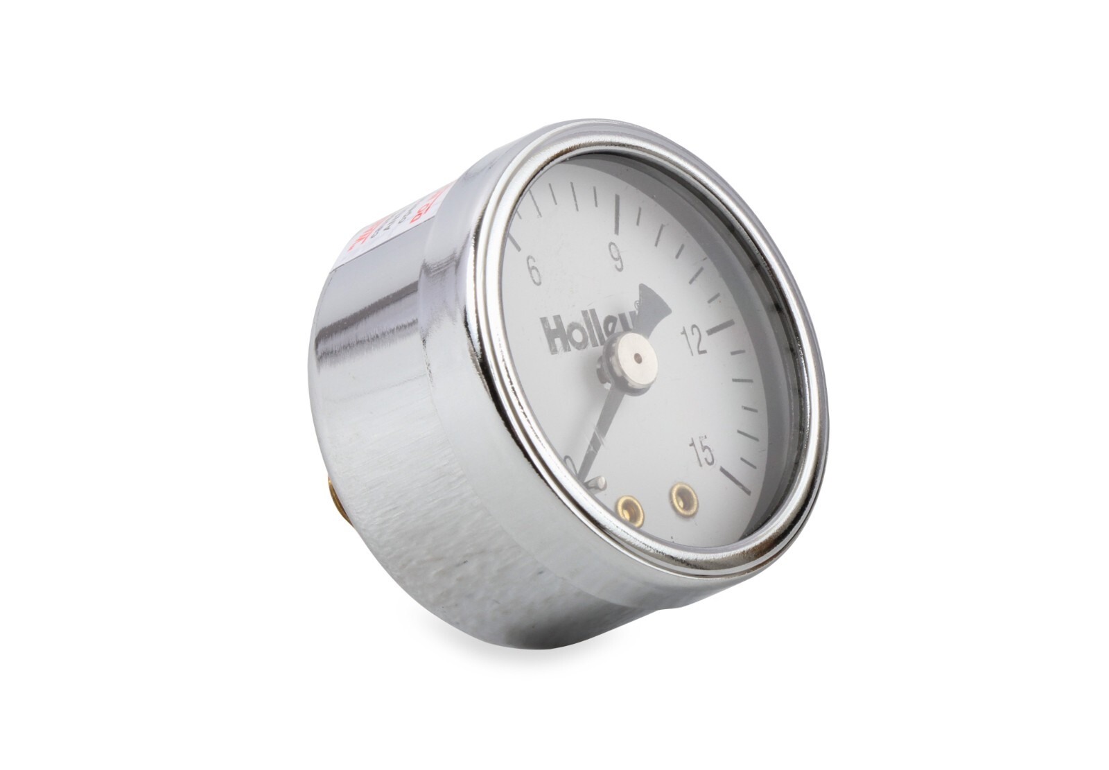 Holley Silver/White Background Analog Fuel Pressure Gauge Mechanical – 0-15 PSI