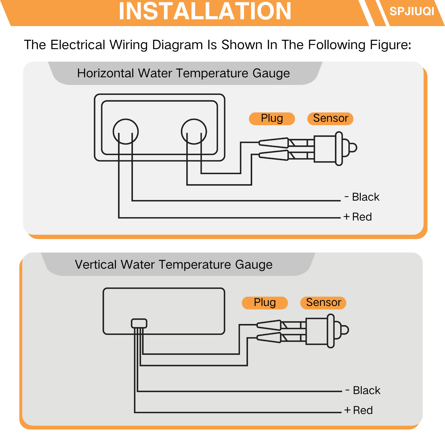 Dual Display 2-in-1 Car Water Temperature & Voltage Gauge Set for Universal Car