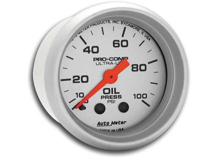 Auto Meter 4321 2″ Oil Press 0-100 PSI Mech Ultra-Lite