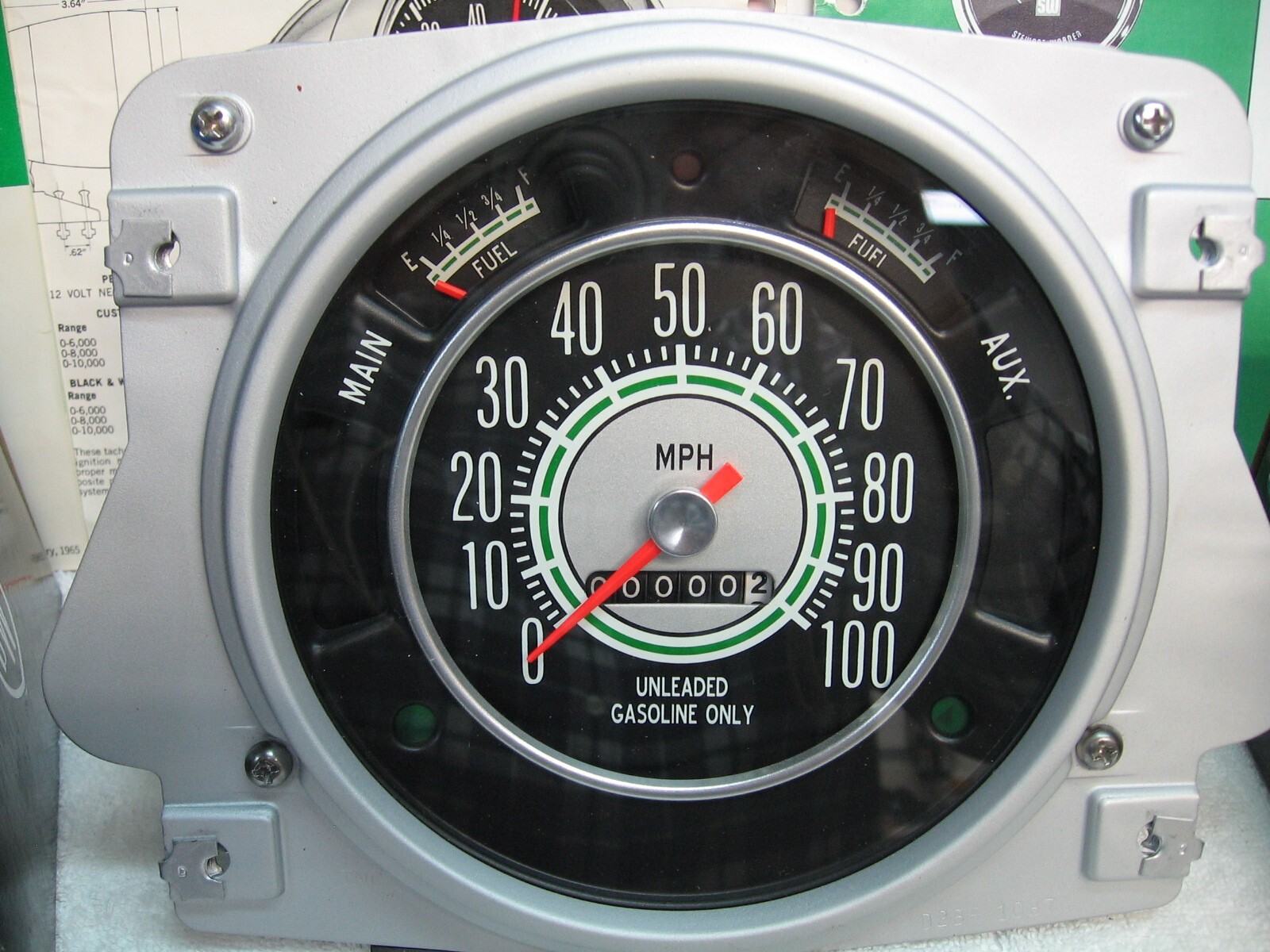 Stewart Warner Green Line Gauges With Speedometer Special One-Off build Bronco
