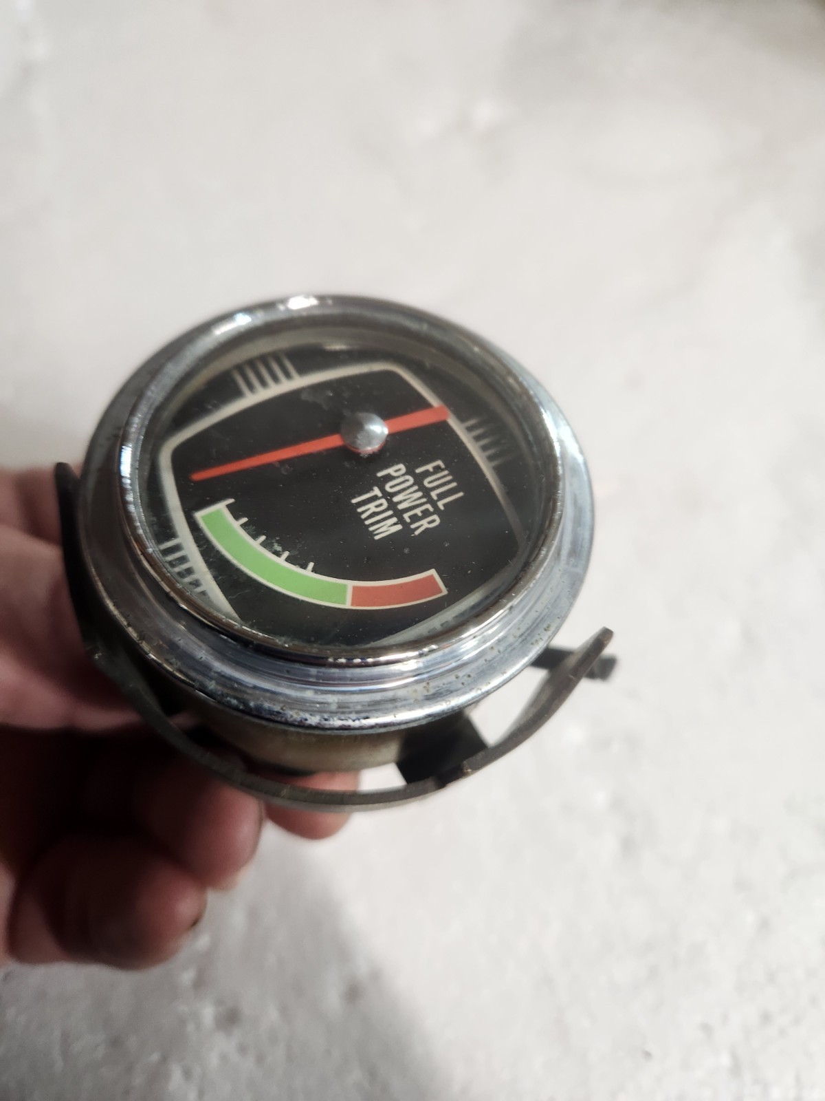 Vintage MerCruiser Full Power Trim Gauge Boat Marine Dash Gauge Metal Housing