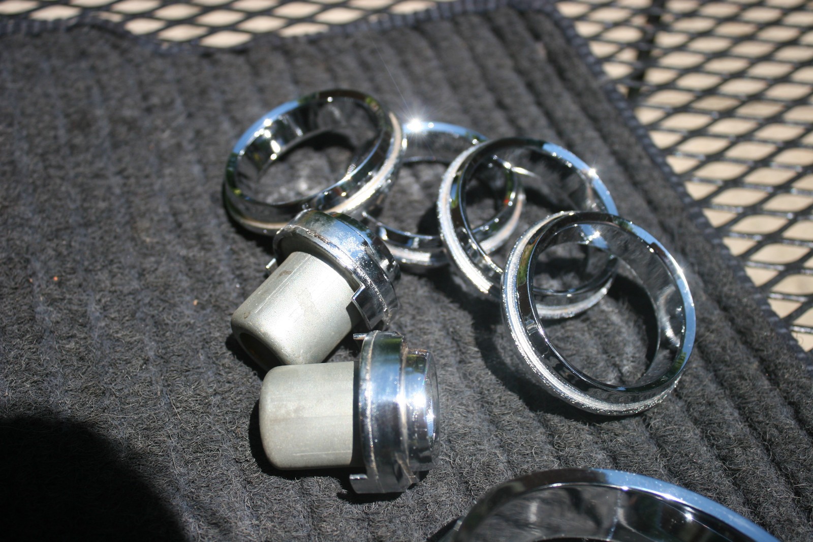 55-59 GMC Truck Vintage Dash Gauge Chrome Metal Bezel Set – 8 Pieces – NICE