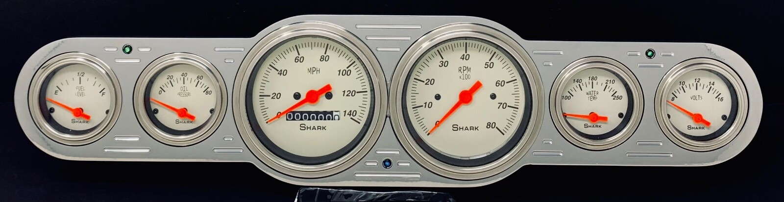 6 Gauge Universal Dash Panel Insert Cluster Set Powder Coated