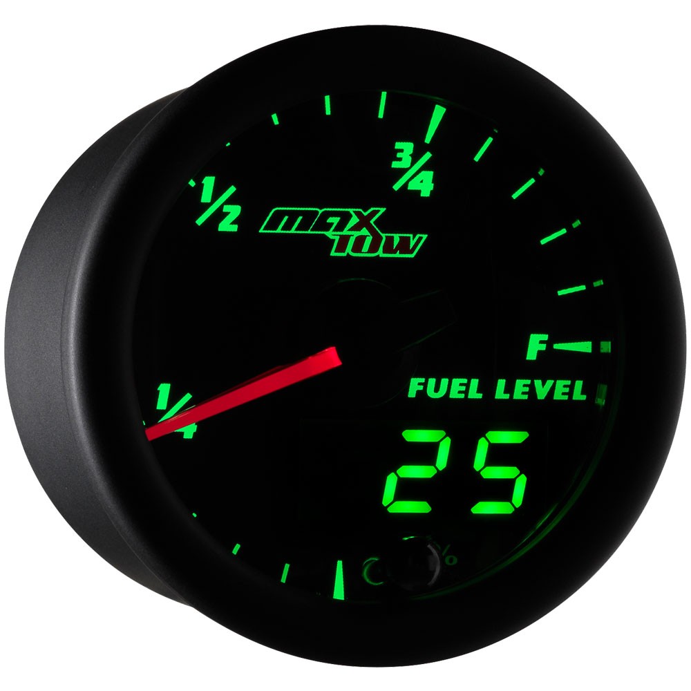 Slightly Used MaxTow Black & Green Fuel Level Gauge – Empty, 1/4, 1/2, 3/4, F