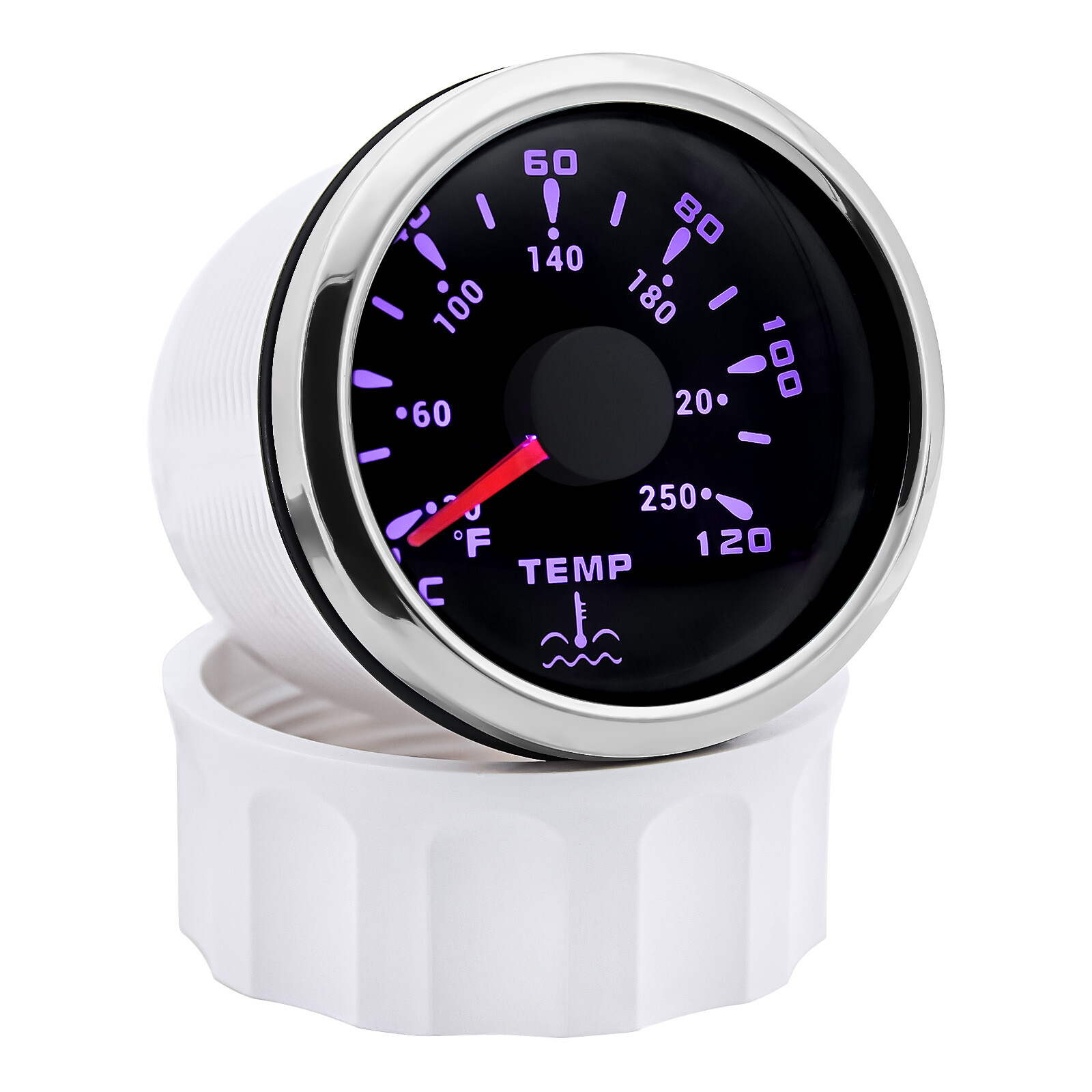 2″ 52mm Boat Water Temperature Gauge Temp Meter 40-120℃ 7 Colors for Car Truck