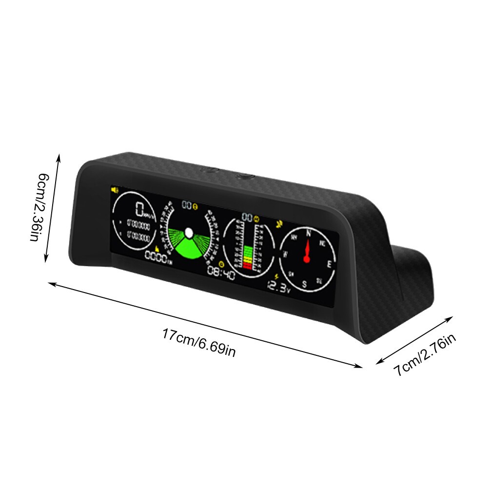 Car Off Road Digital GPS Inclinometer Compass Slope Meter Gauge HUD Speedometer
