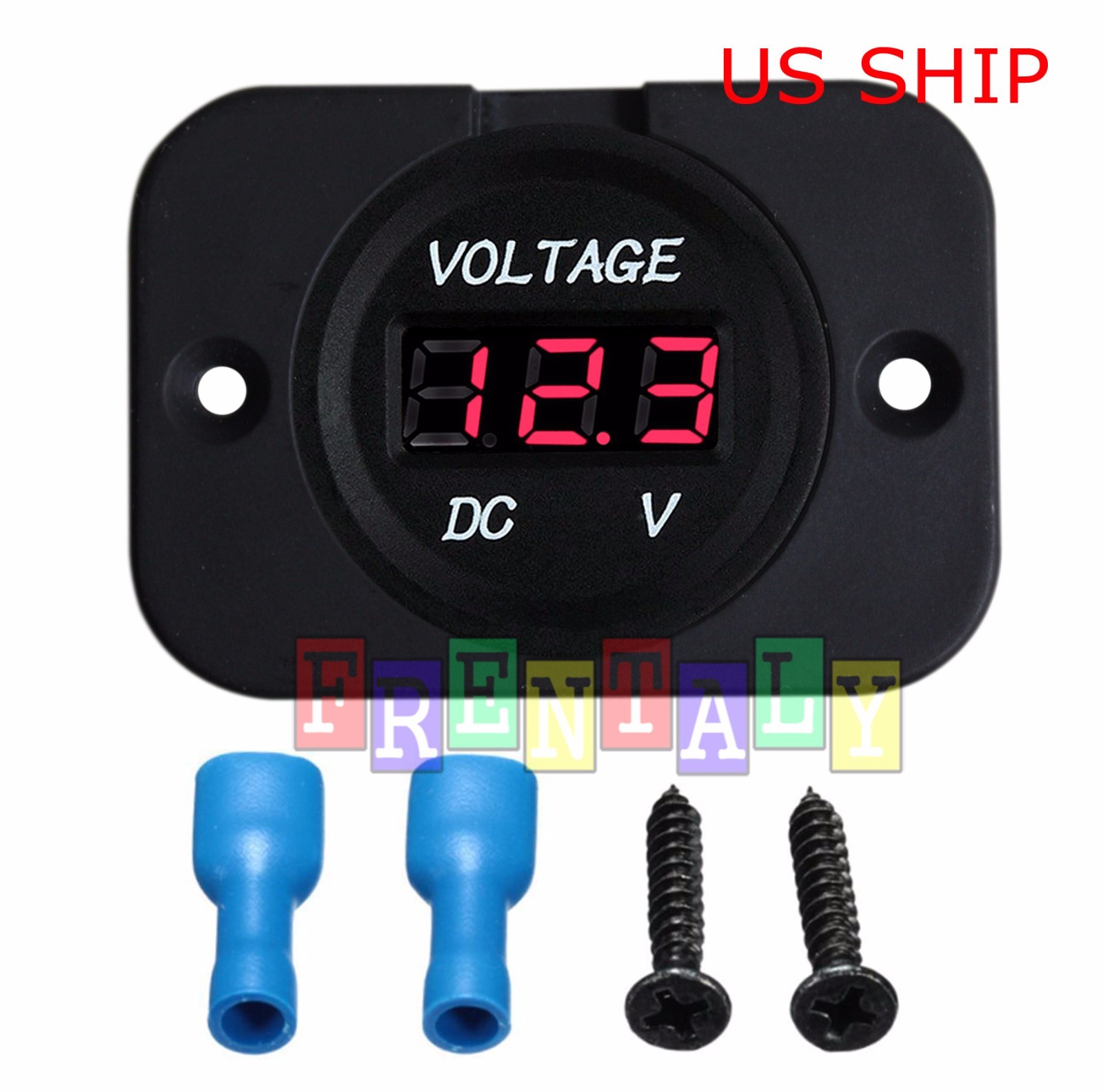 P1 Red LED Digital Waterproof Voltmeter Gauge Meter 12V-24V Car Auto Motorcycle
