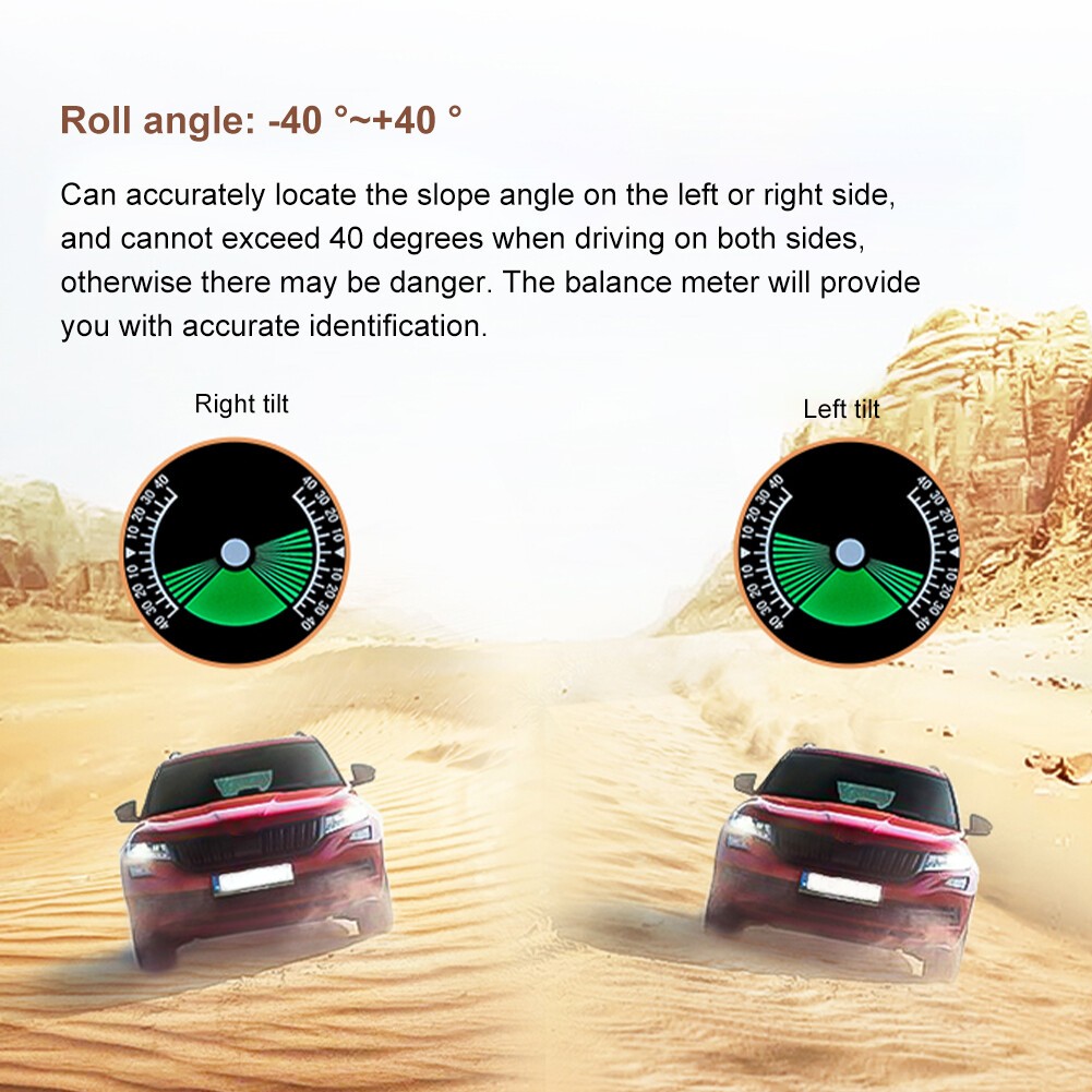 Car Off Road Digital GPS Inclinometer Compass Slope Meter Gauge HUD Speedometer