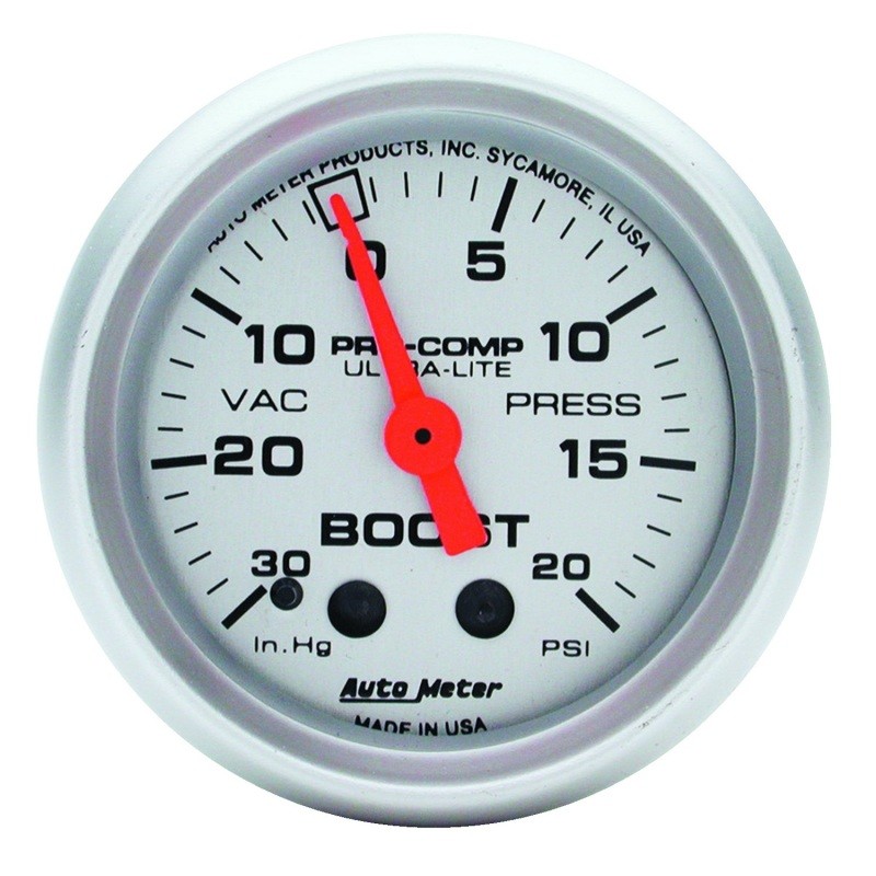 Auto Meter 4301 Ultra-Lite Mechanical Boost/Vacuum Gauge 2.3125 in.