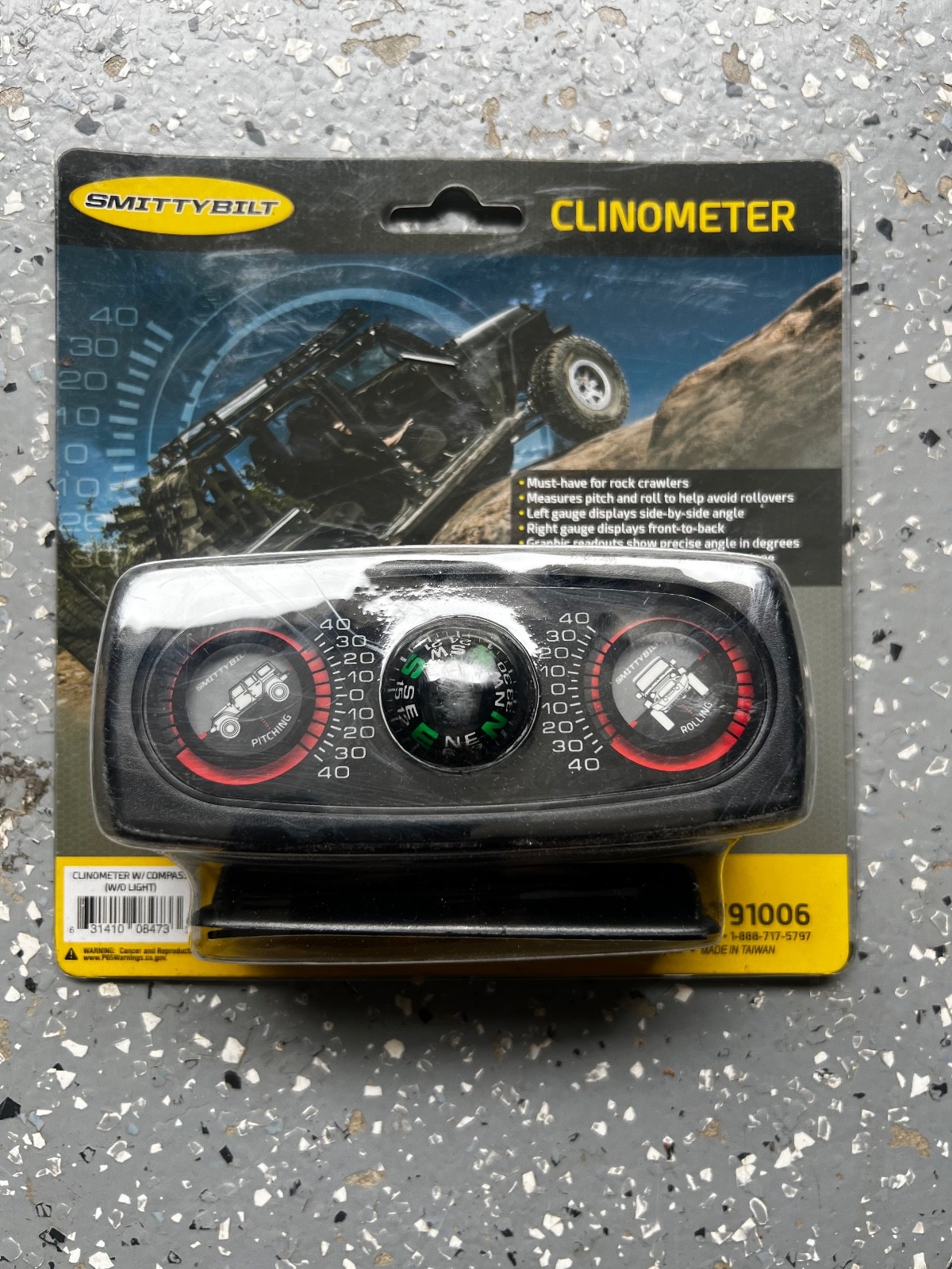 Clinometer with Jeep Graphic and Compass 4×4 Off-Road Smittybilt 791006