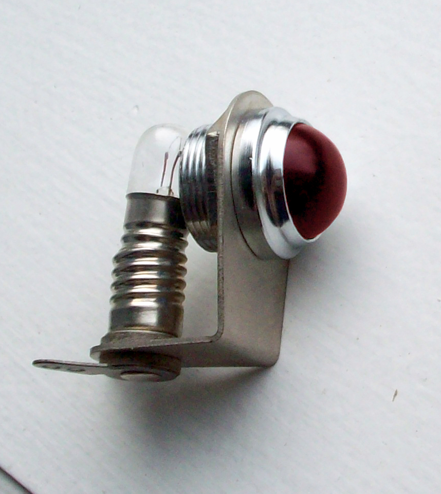 Vintage RED dash gauge panel light Hot Rod 3/4″ rare dead stock dialco Glass 1