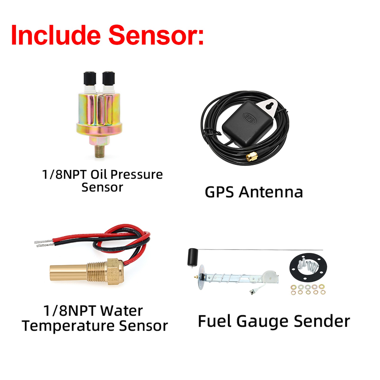 85mm GPS Speedometer 0-200MPH with Tachometer 0-8000RPM 4in 1 Gauge with Senders