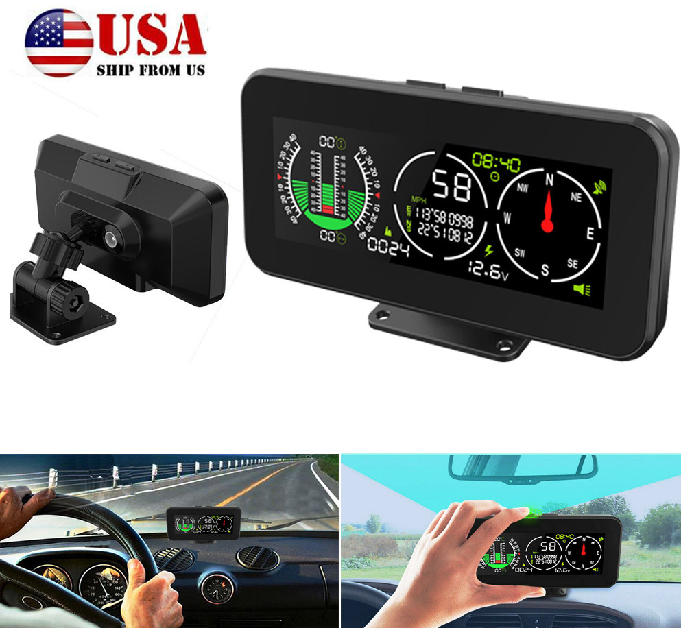 Auto Car Suv Off-Road Smart Slope Meter Gps Speedometer Compass Overspeed Alarm