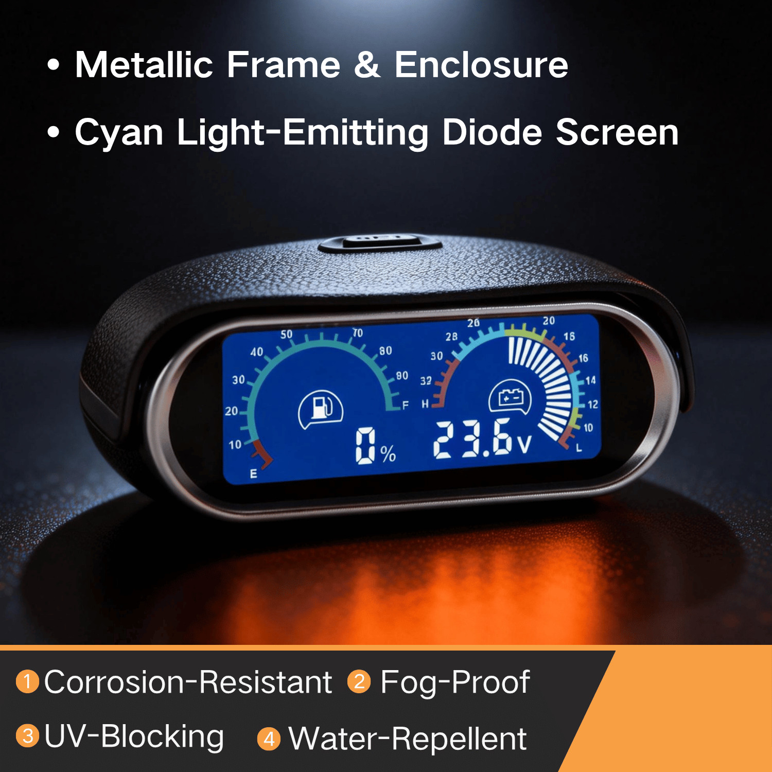 2-in-1 Dual Gauge Kit Fuel Level Meter & Voltmeter Universal Fit Car Truck RV