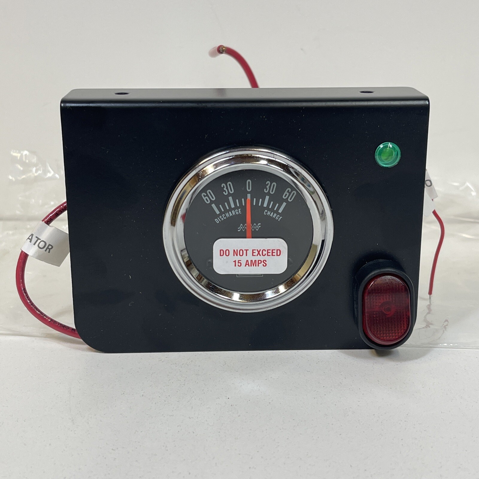 New Ammeter Gauge 60-0-60 Amps Meter Traditional Chrome Black W/ Sensor On/Off