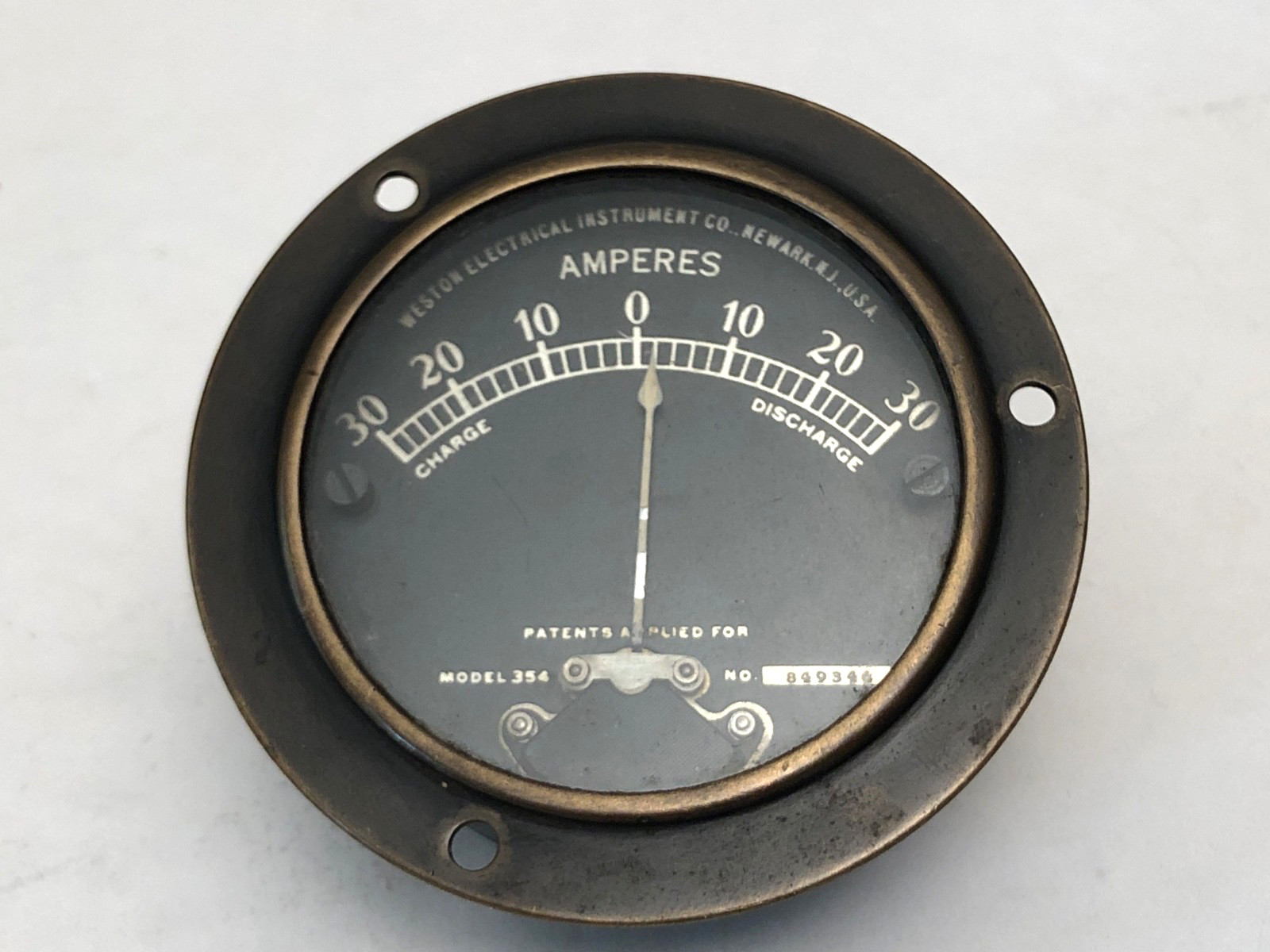 WESTON ELECTRICAL MODEL 354 TRUCK RAT ROD AMPERES GAUGE