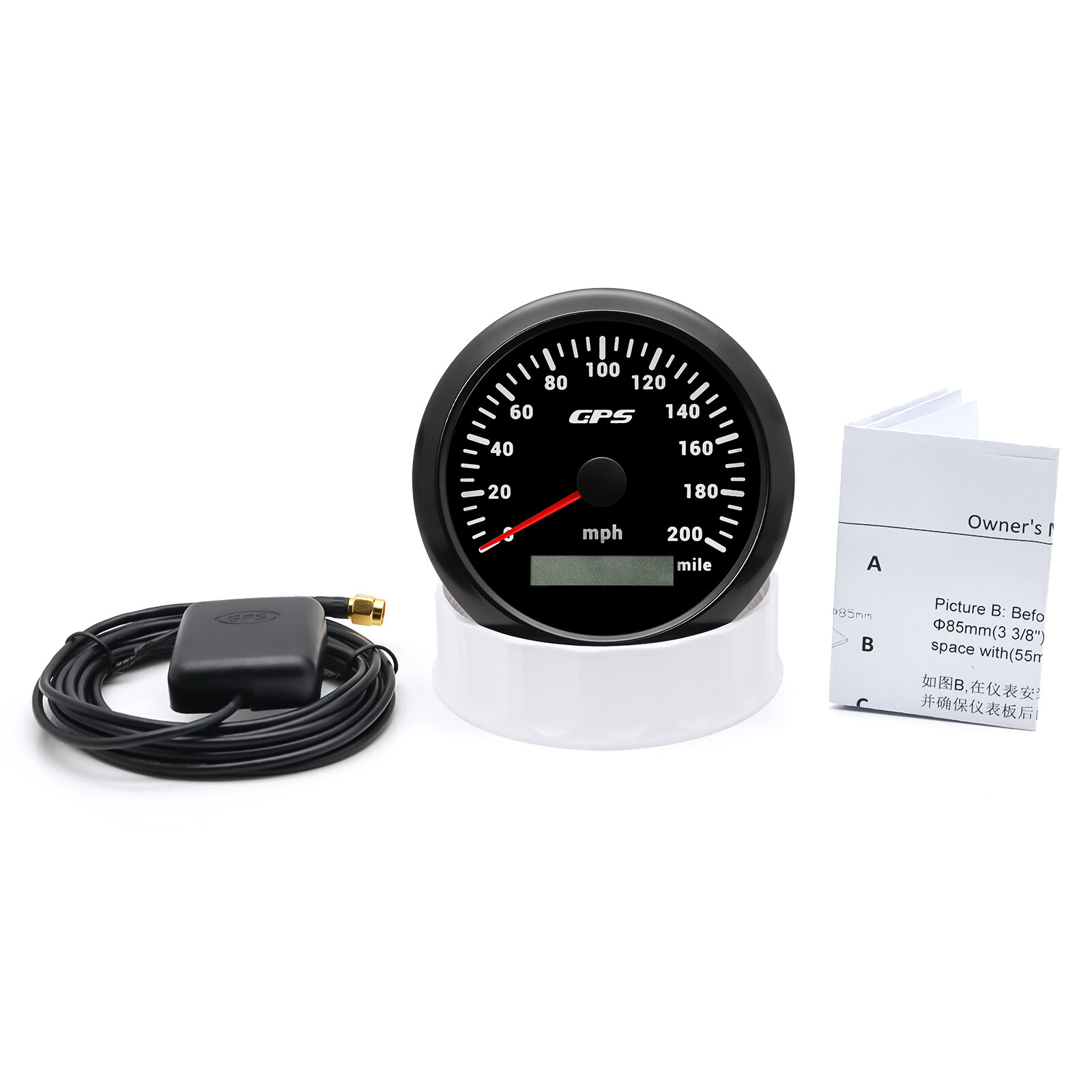 6 Gauge Set 85MM GPS Speedometer Tacho & 52mm Fuel Gauge Temp Oil Volt Car Boat