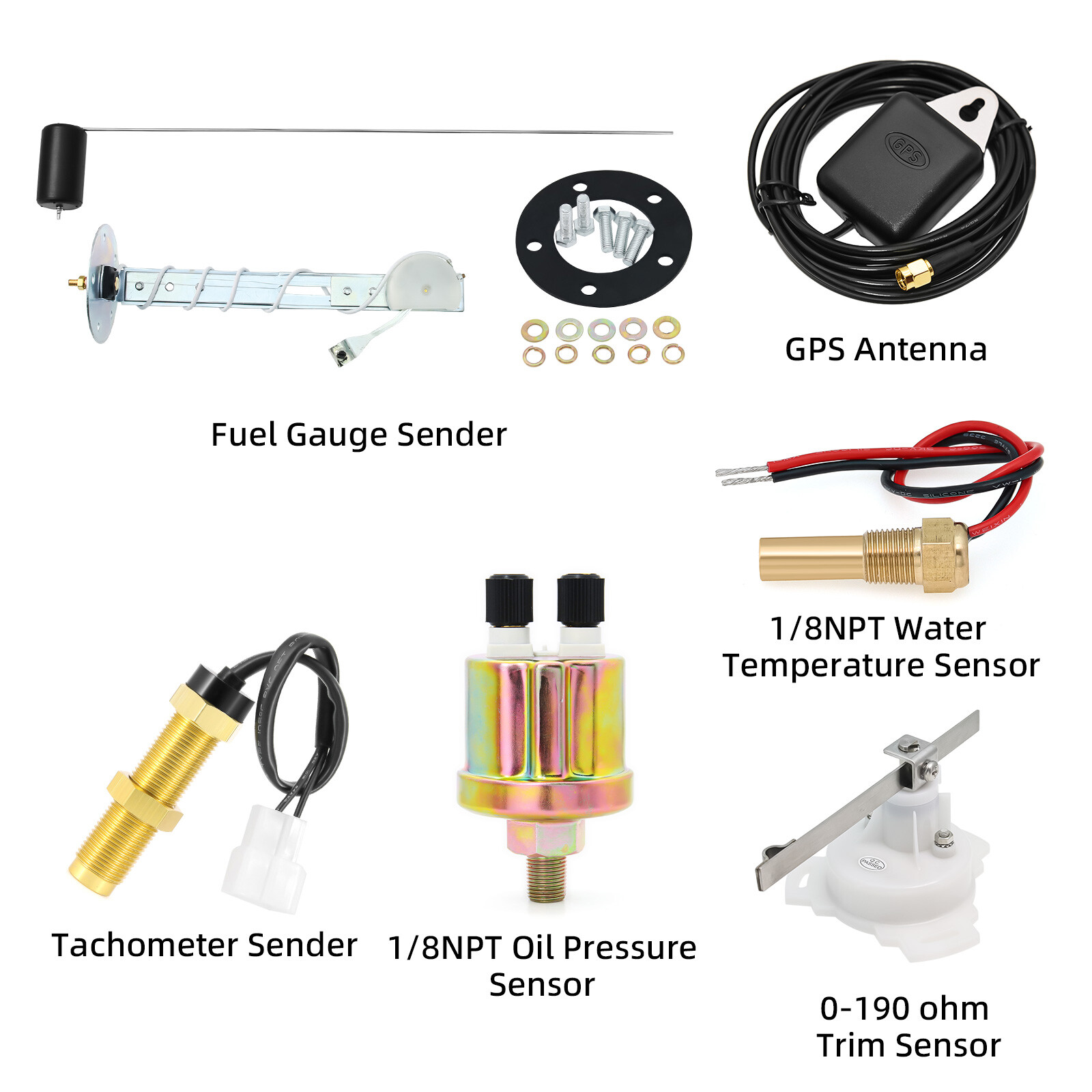 8 Gauge Set 85mm White GPS Speedometer 120MPH Tacho 8000RPM Gauge for Boat Car