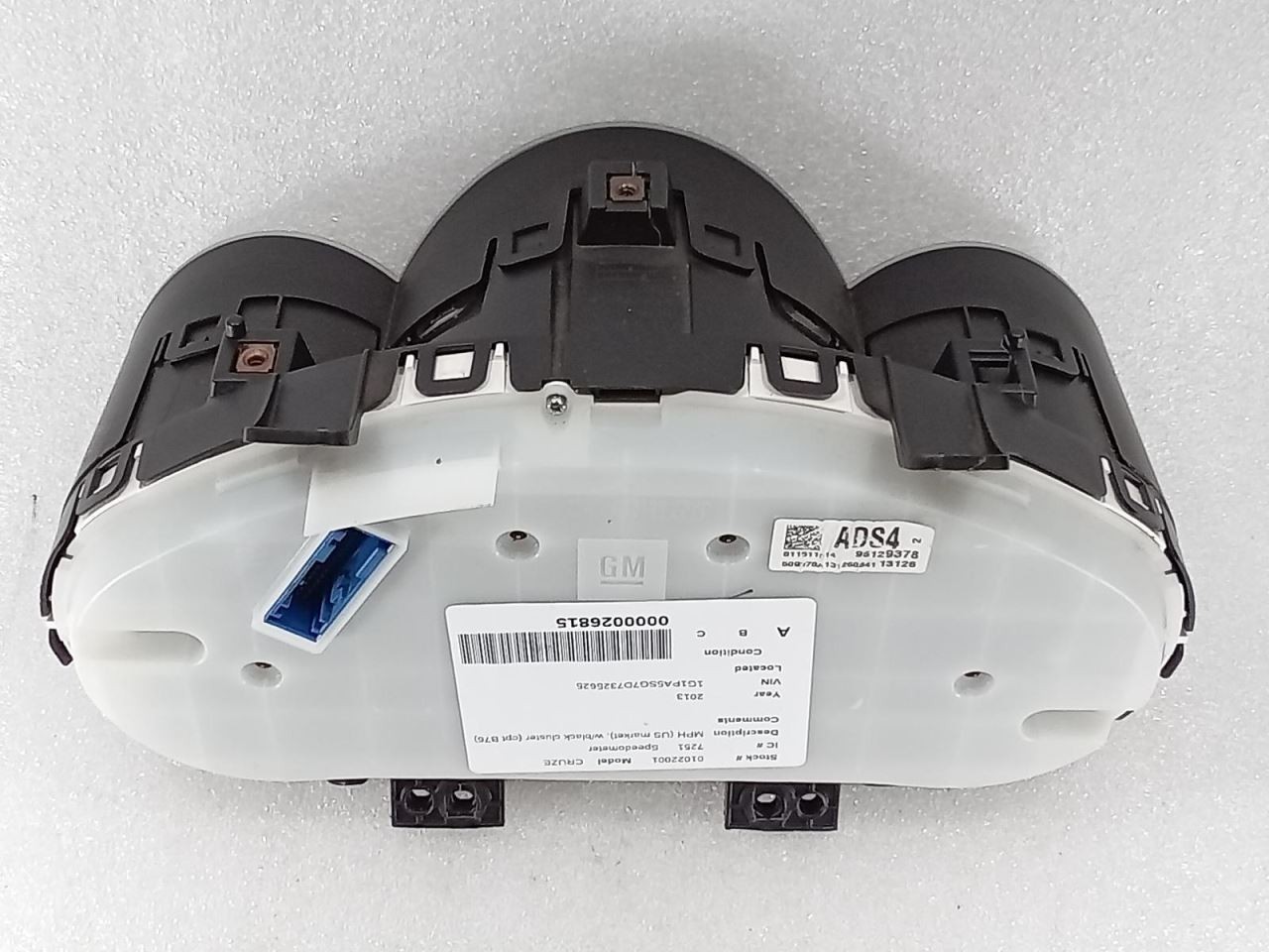 2013-2014 Chevrolet Cruze 7251 Speedometer Gauge Cluster MPH Black 95129378