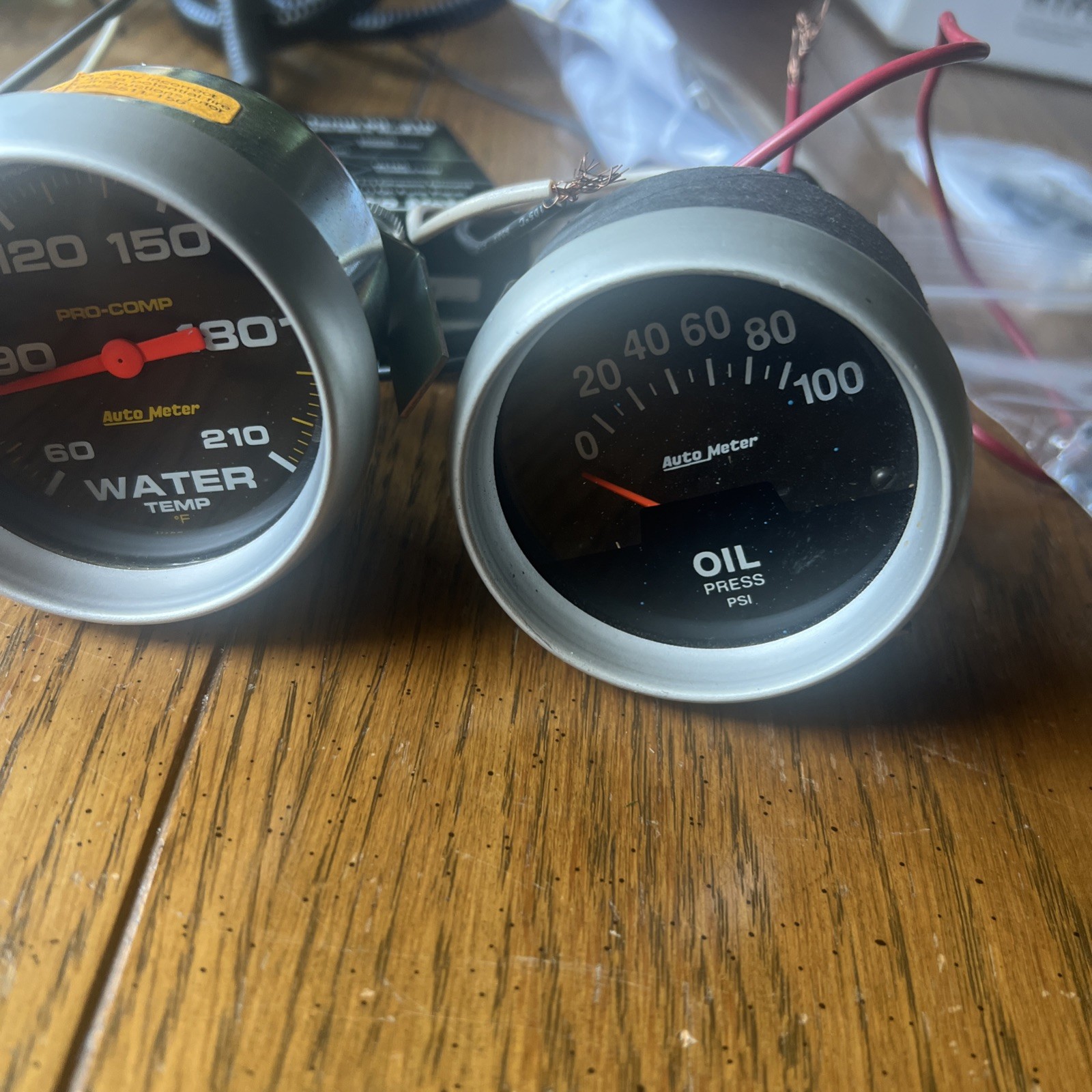 Autometer Water Temperature And Oil Pressure Gauges W Temp Module & Misc. Parts