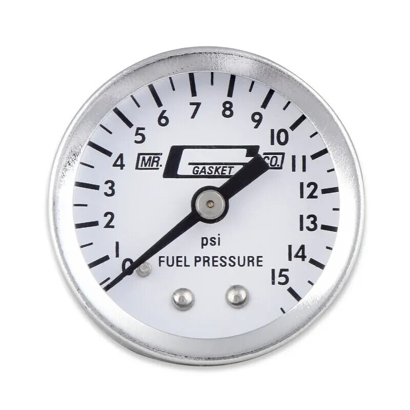Mr Gasket 1561 Fuel Pressure Gauge 0-15psi Gauge 1-1/2″, Direct Mount, 1/8″ NPT
