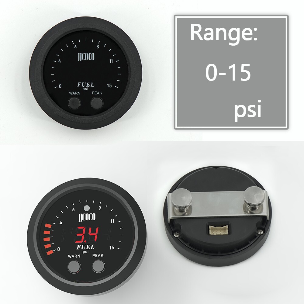 Fuel Pressure Gauge DC12V-24V LED Digital Display 0-15 PSI with 1/8″ NPT Sensor