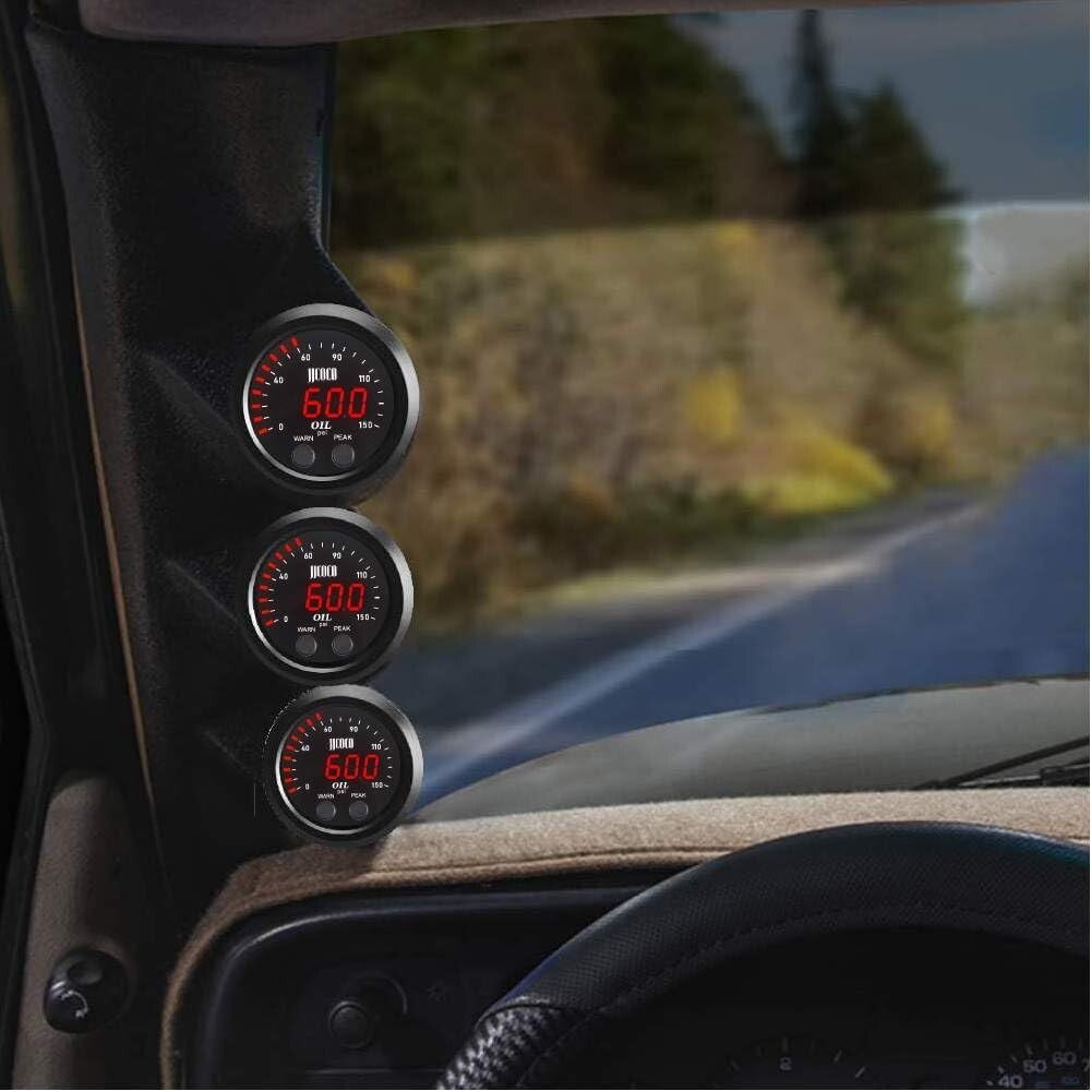 2″ Oil Pressure Gauge w/ 1/8 Npt Sensor Red Display Digital 0-150psi 12V-24V DC