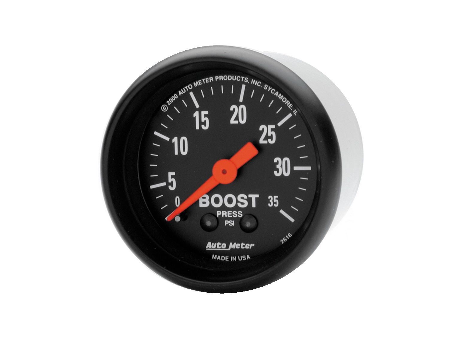 Auto Meter 2616 Z-Series Mechanical Boost Gauge 2 1/16″ Turbo / Blower 0-35 Psi