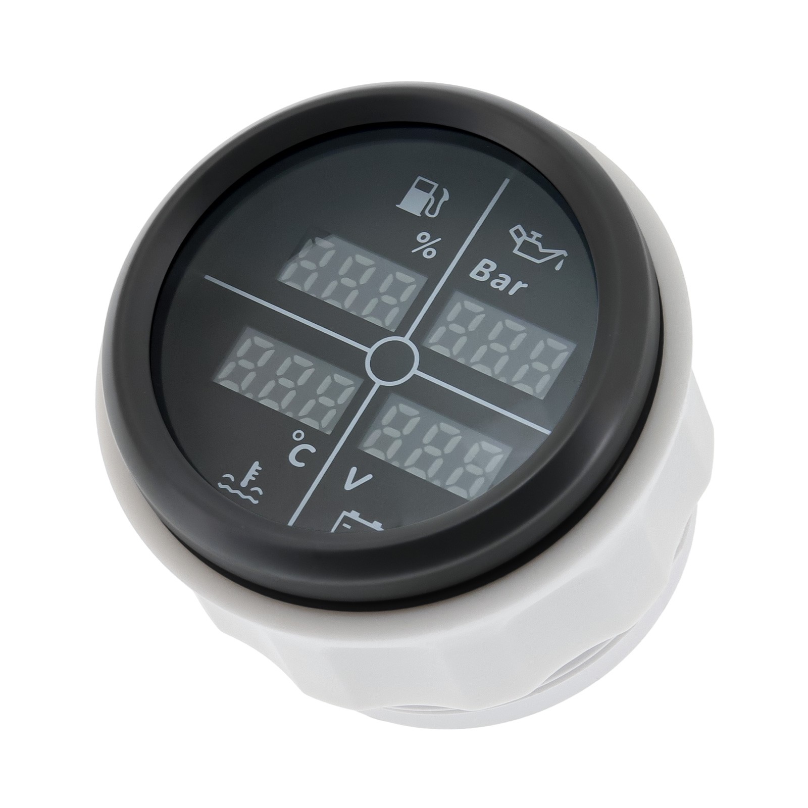 52mm 4 IN 1 Multifunction Gauge Fuel Oil Pressure Water Temp Volt With Sensor