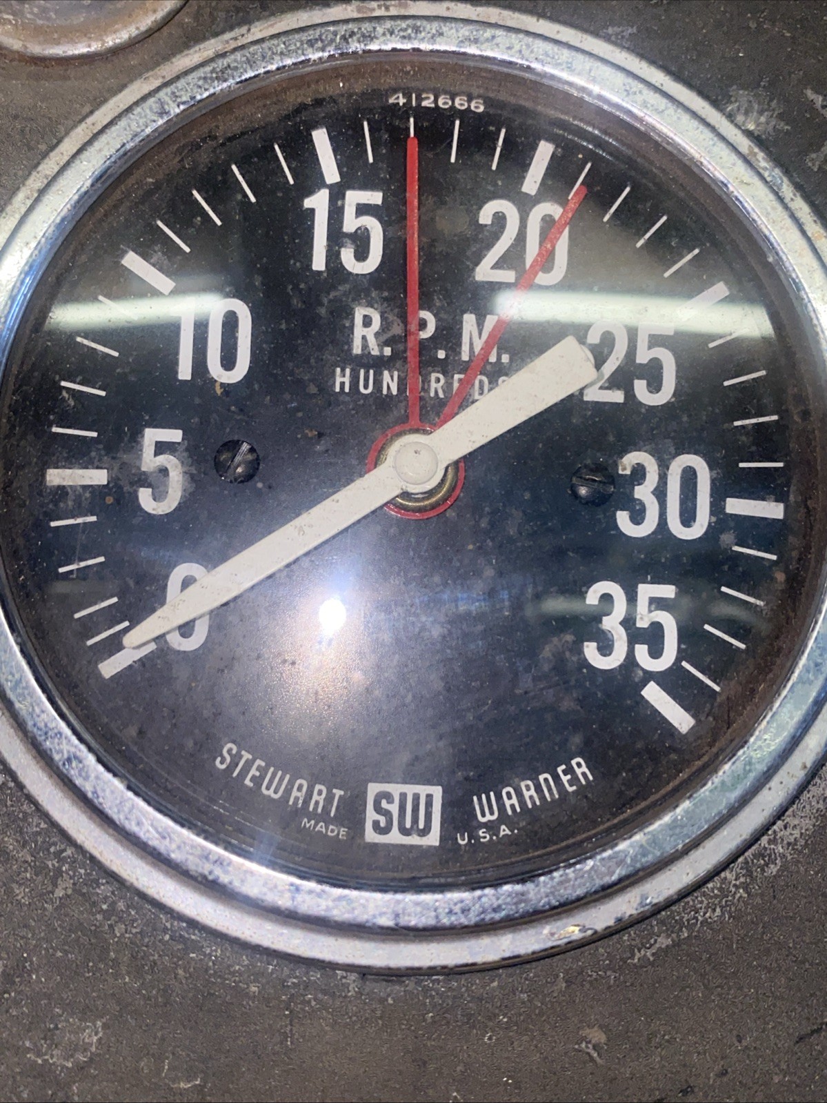 Rare Old Mack Truck Stewart Warner Dash Cluster Oil, Water, Fuel, Battery, Speed