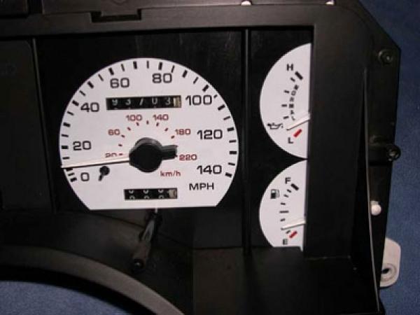 White Face Gauges for 1990-1993 Ford Mustang 140 MPH