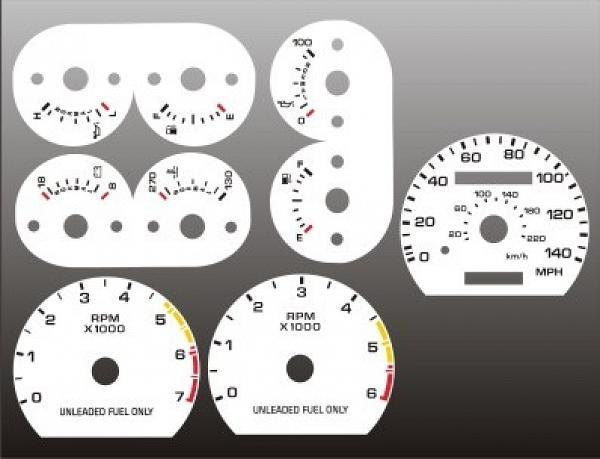 White Face Gauges for 1990-1993 Ford Mustang 140 MPH