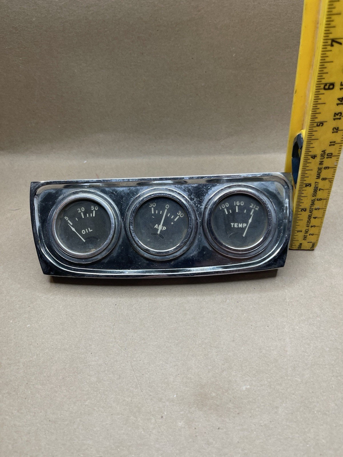 Vintage Classic 3 Gauge Set Water Amp Oil Rat Rod Chevy Ford Not Tested View
