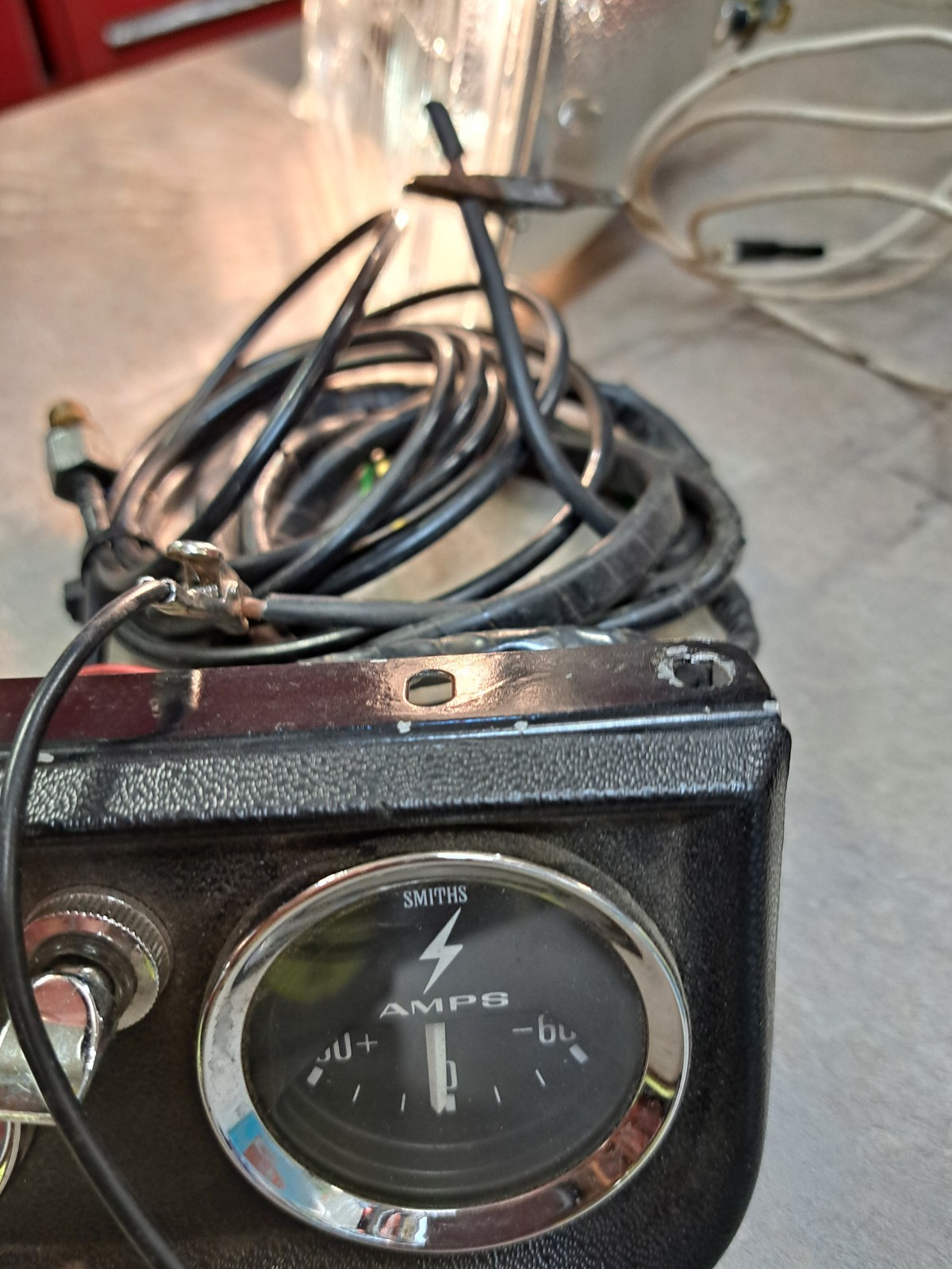 Vintage Smiths Amps & Oil Pressure Guages Used Works with Mounting Bracket &Wire