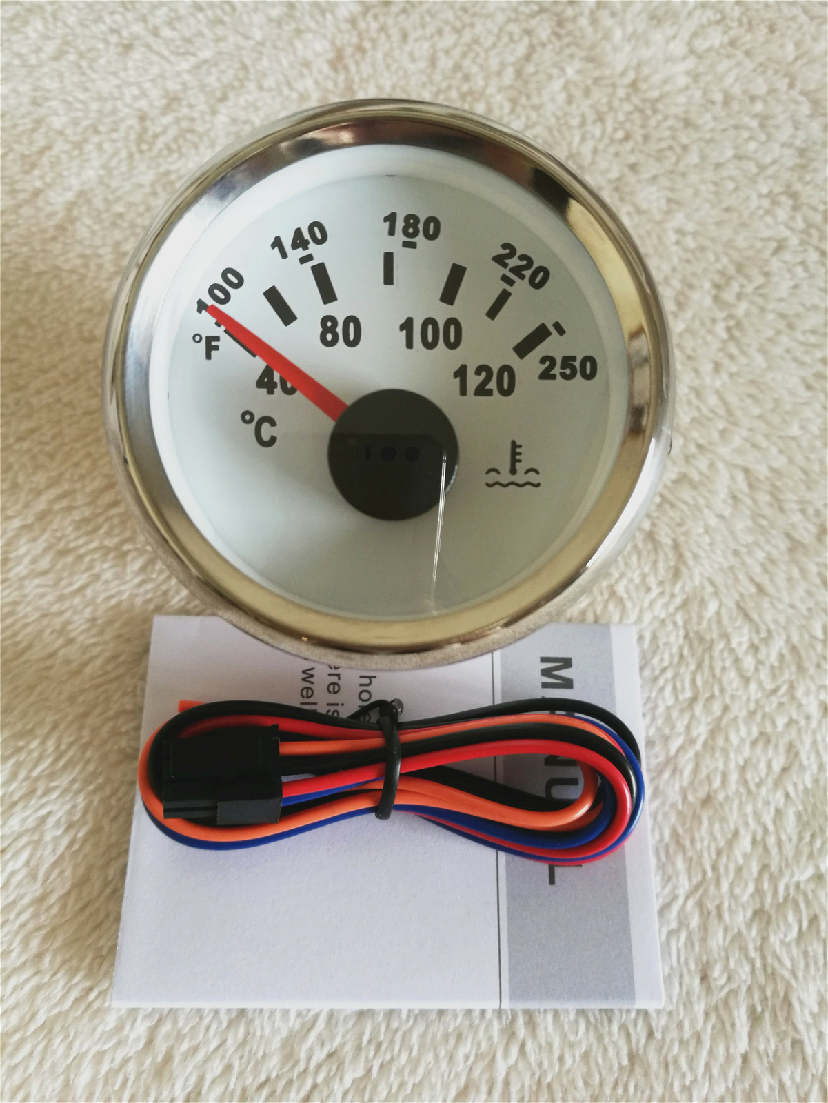 6 gauge set 0-200mph 300km/h speedometer tacho fuel temp volt oil pressure white