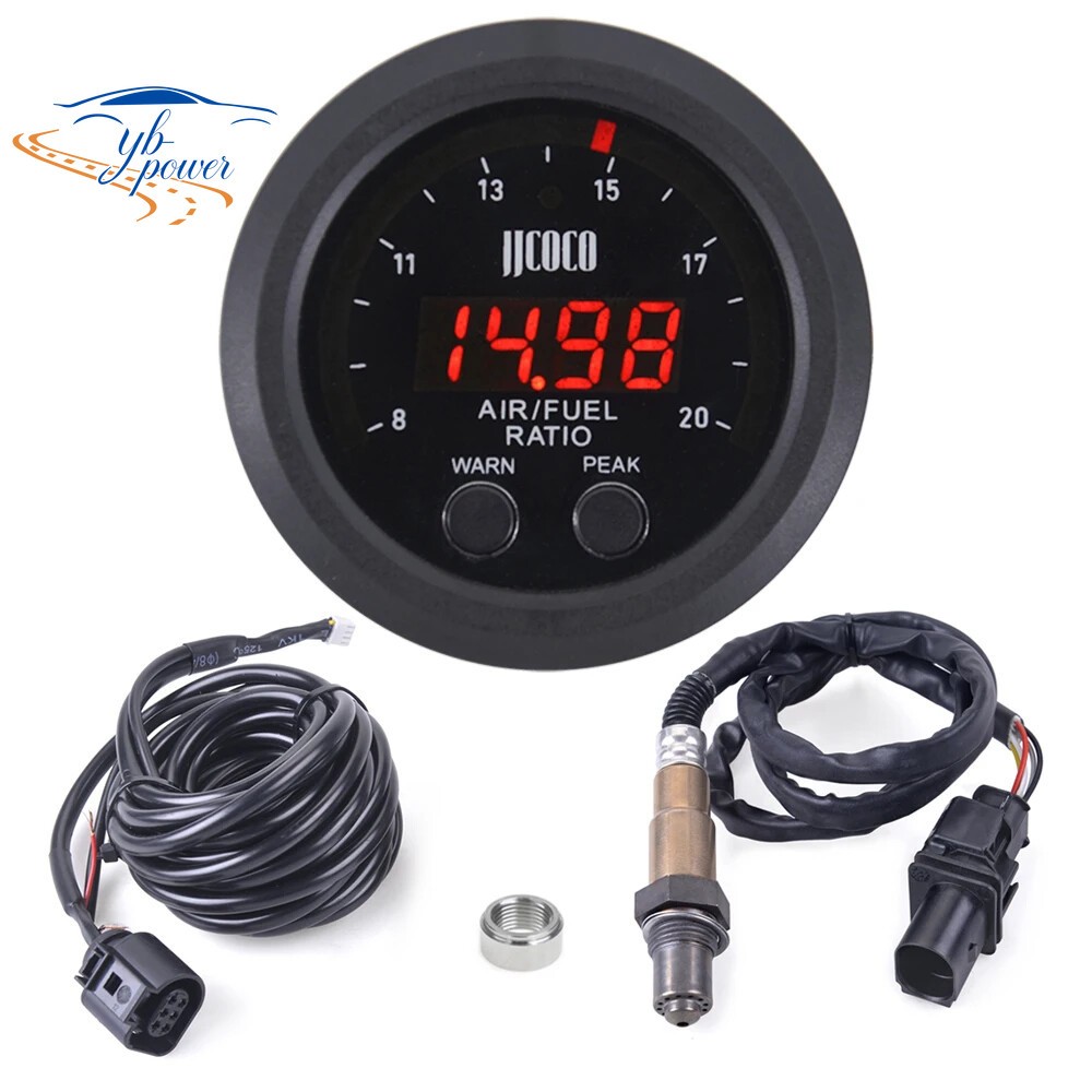 52MM Air Fuel Ratio Gauge Ultra-Thin LED Digital Display with O2 Oxygen Sensor